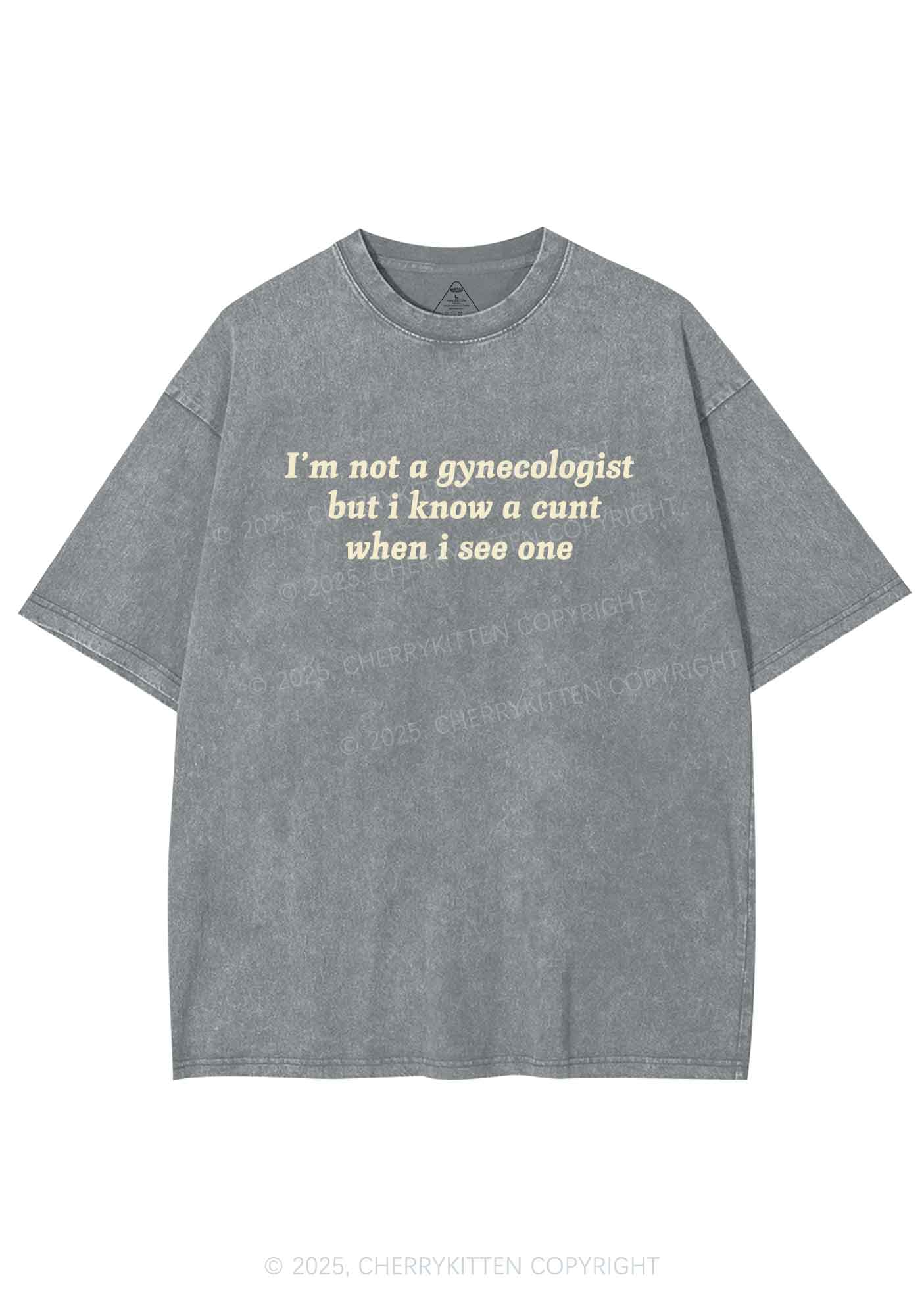 Im Not Gynecologist Y2K Shirts Washed Tee Cherrykitten