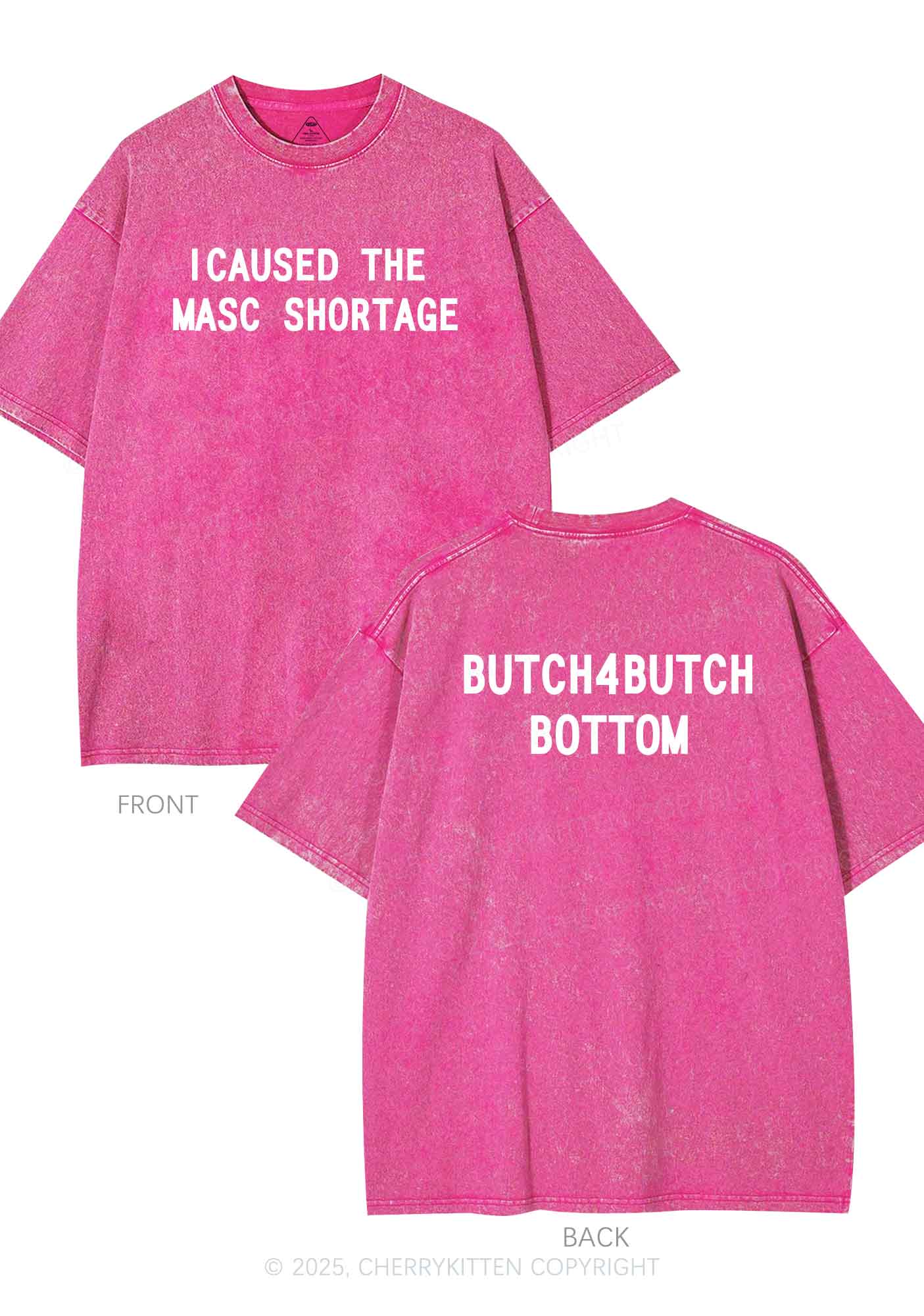 Masc Shortage Two Sides Pride Y2K Shirts Washed Tee Cherrykitten