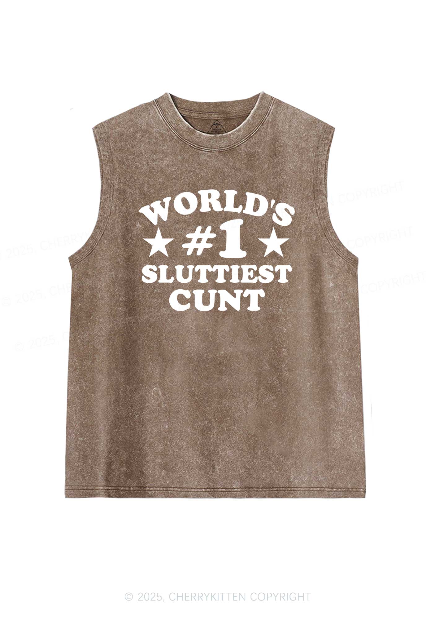 Worlds First Slxttiest Cxxt Y2K Washed Muscle Tank Cherrykitten