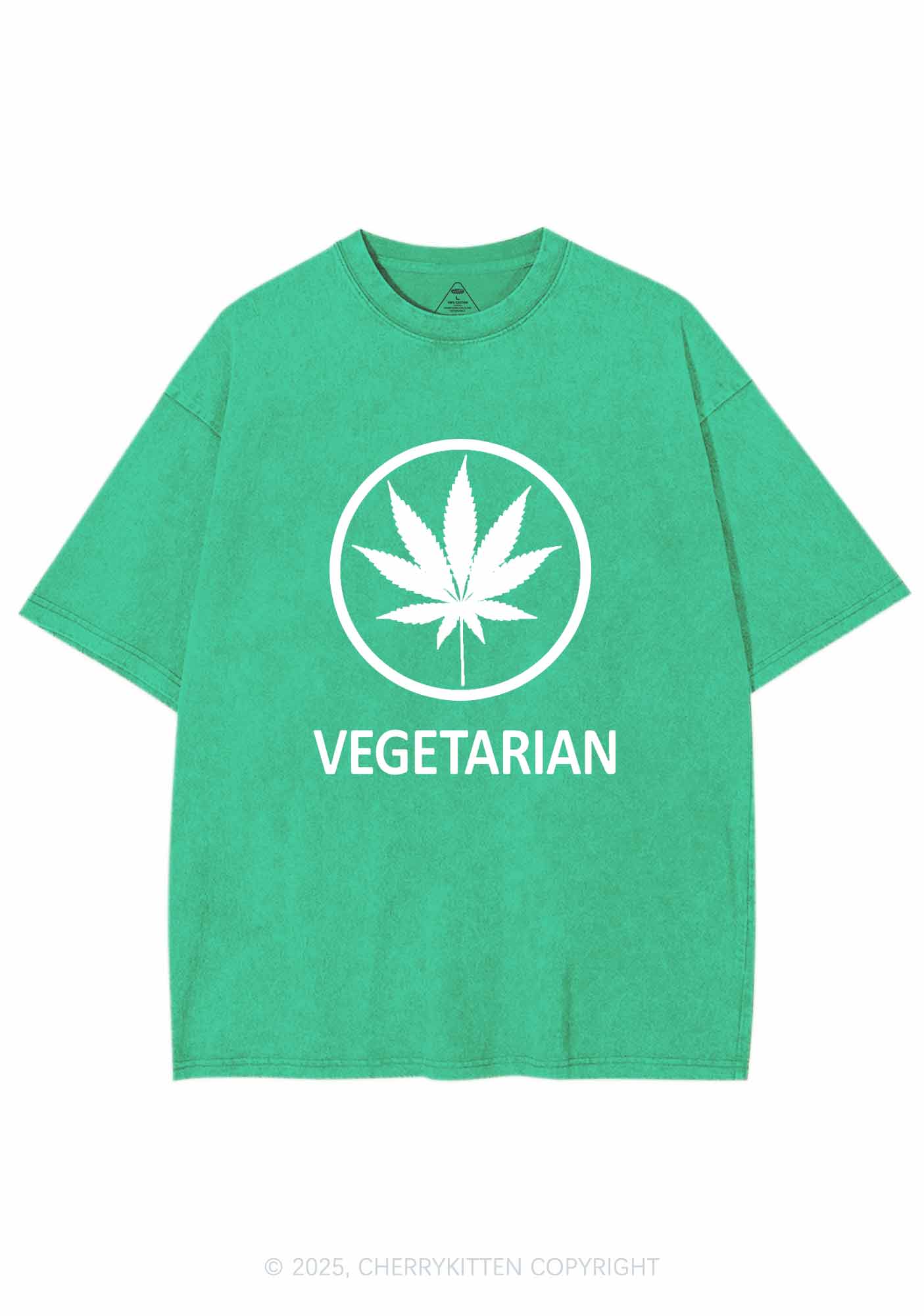 Vegetarian Y2K Washed Tee Cherrykitten