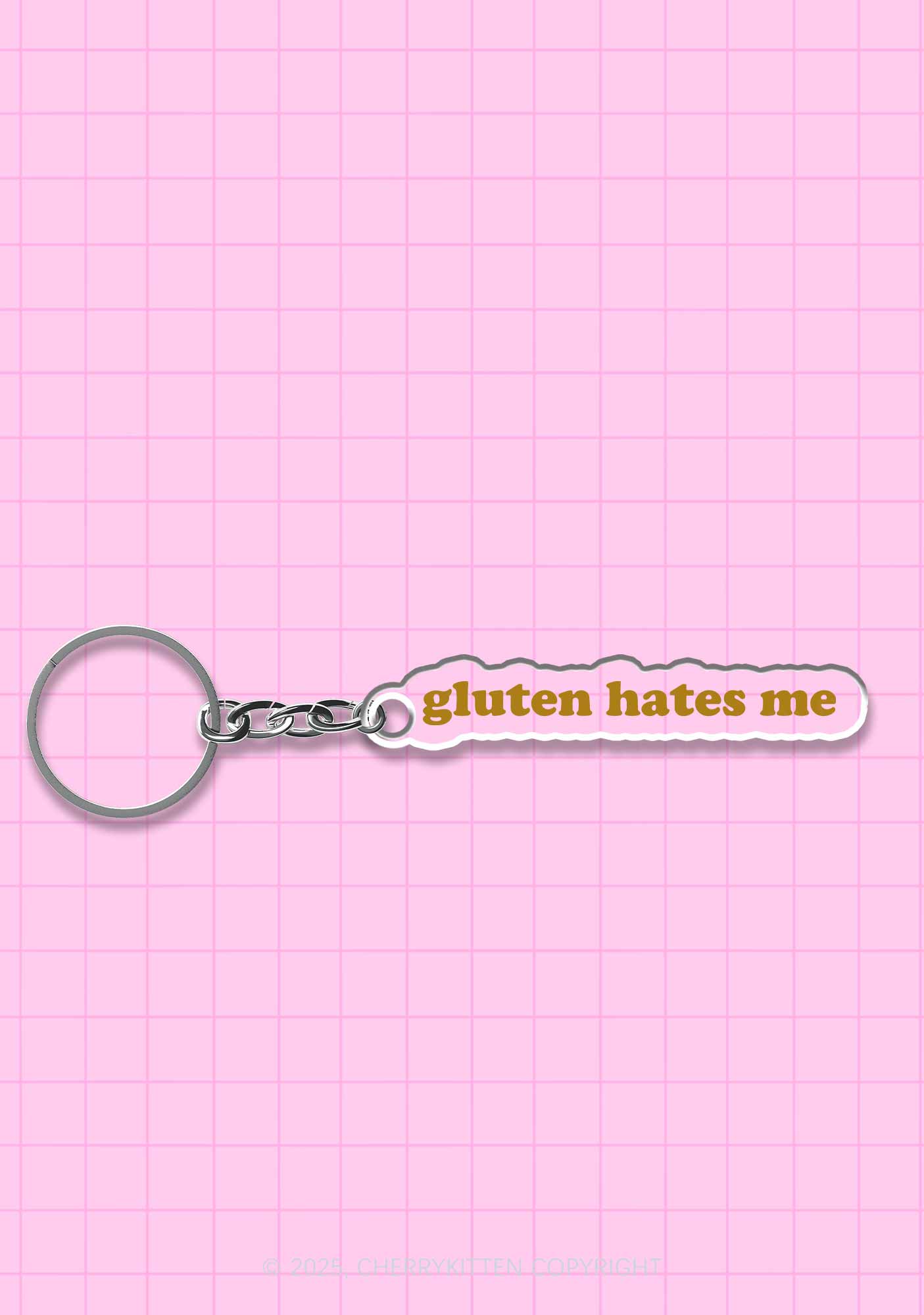 Gluten Hates Me 1Pc Y2K Keychain Cherrykitten