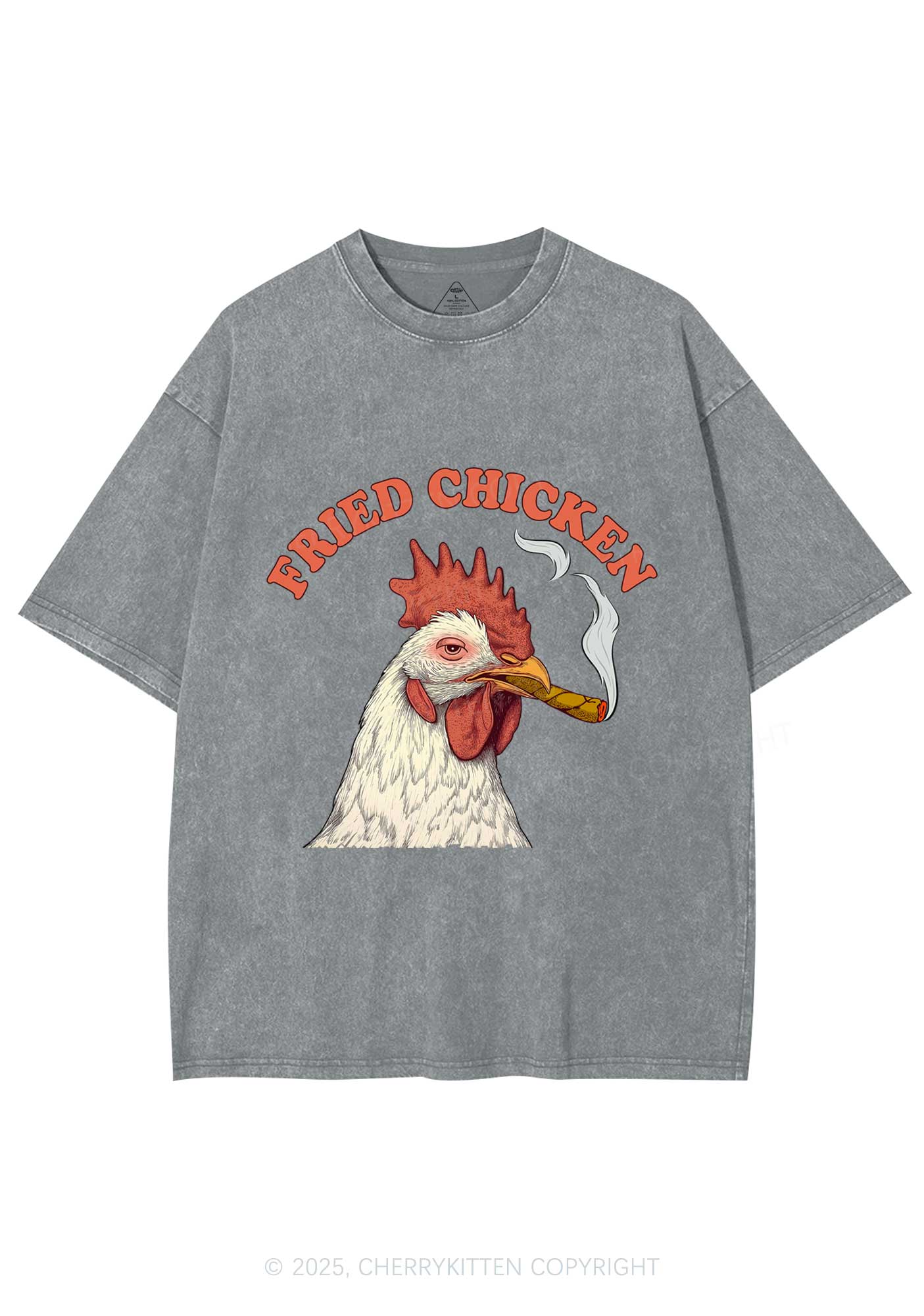 Fried Chicken Y2K Shirts Washed Tee Cherrykitten