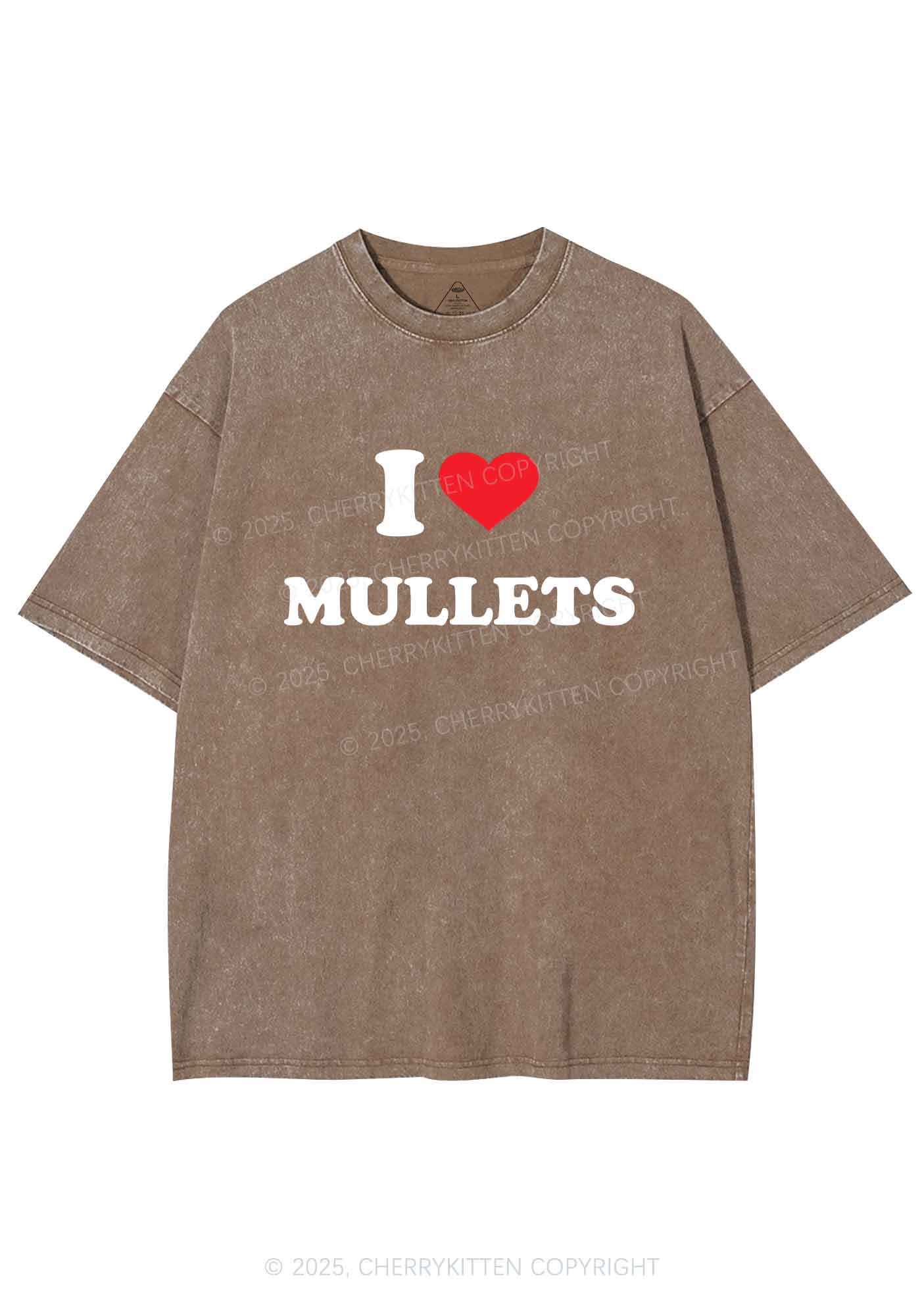 I Love Mullets Y2K Shirts Washed Tee Cherrykitten