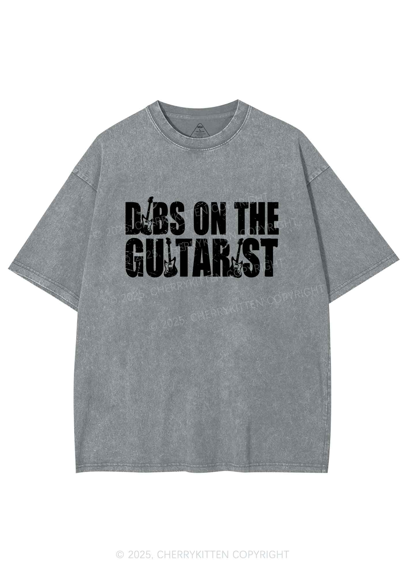 Dibs On The Guitarist Y2K Shirts Washed Tee Cherrykitten