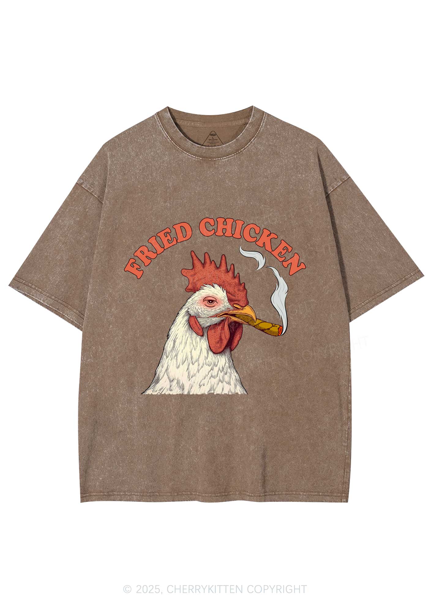 Fried Chicken Y2K Shirts Washed Tee Cherrykitten