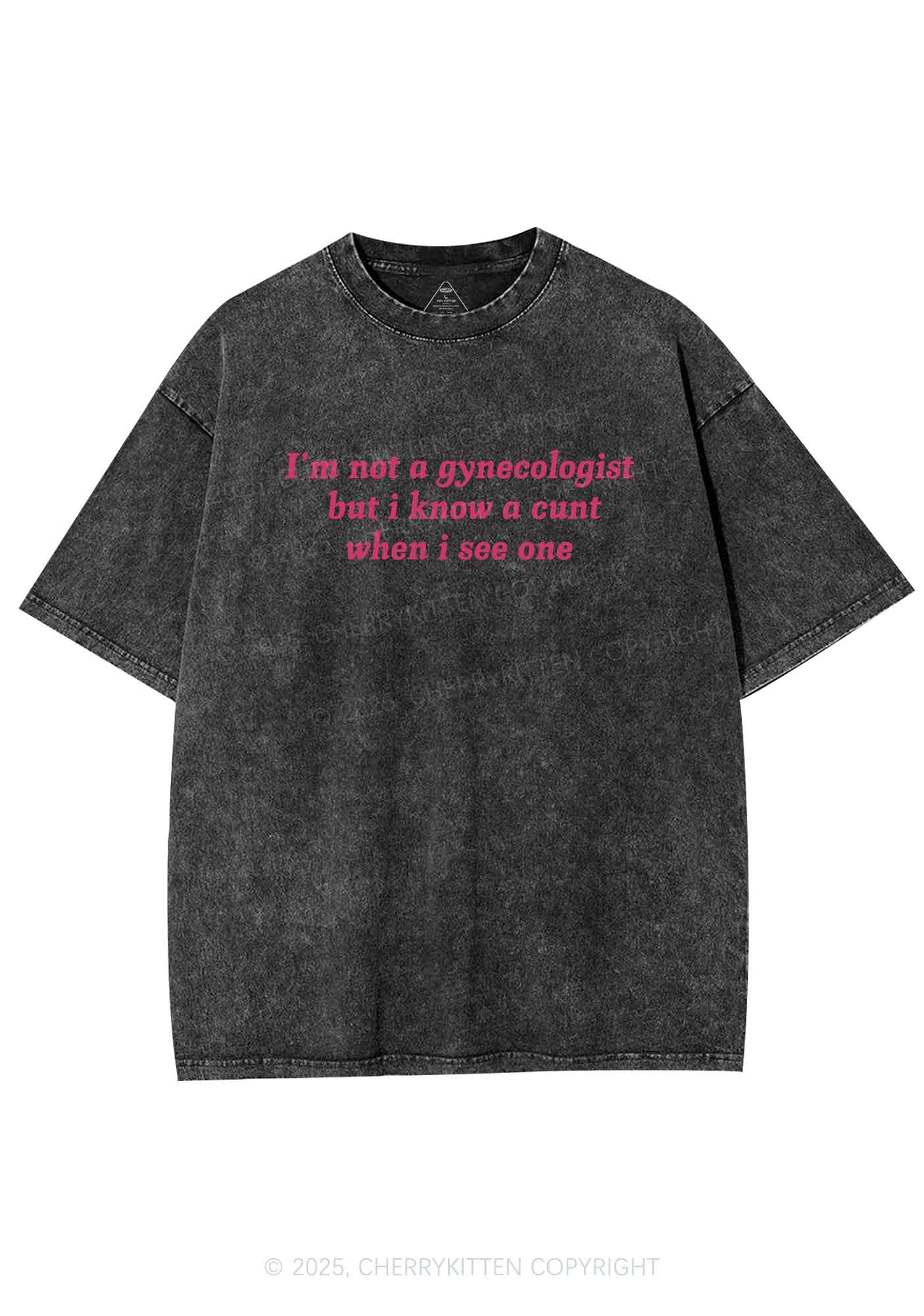 Im Not Gynecologist Y2K Shirts Washed Tee Cherrykitten