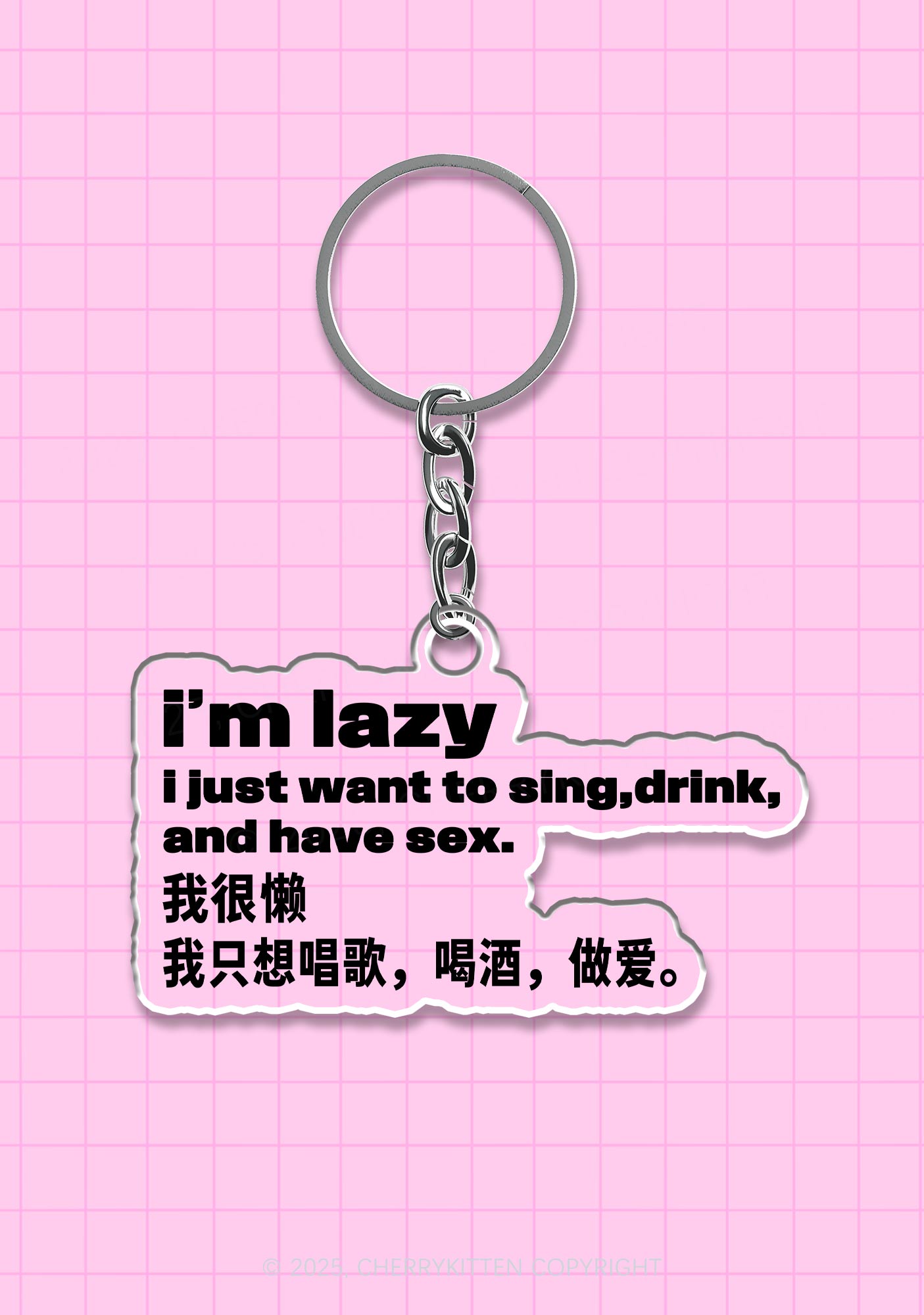 Im Lazy 1Pc Y2K Keychain Cherrykitten