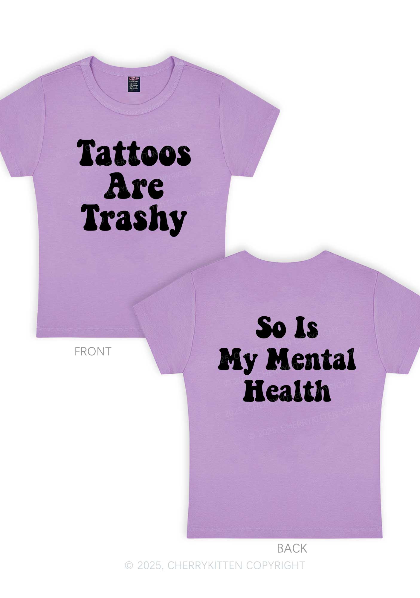 Tattoos Trashy Two Sides Y2K Baby Tee Cherrykitten