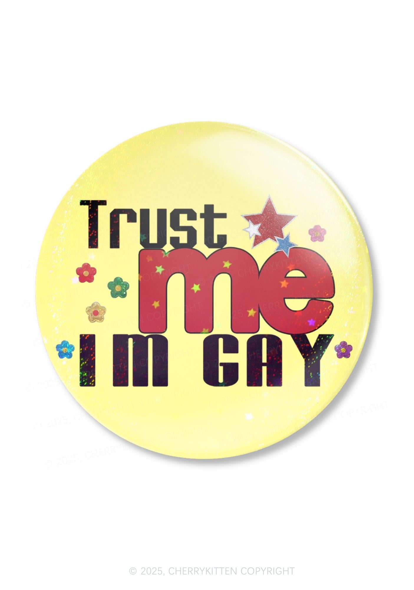 Trust Me Im Gay Pride 1Pc Y2K Pin Badge Cherrykitten