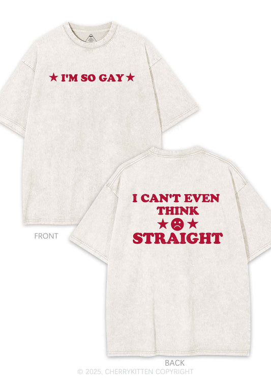 Im So Gay Two Sides Pride Y2K Shirts Washed Tee Cherrykitten