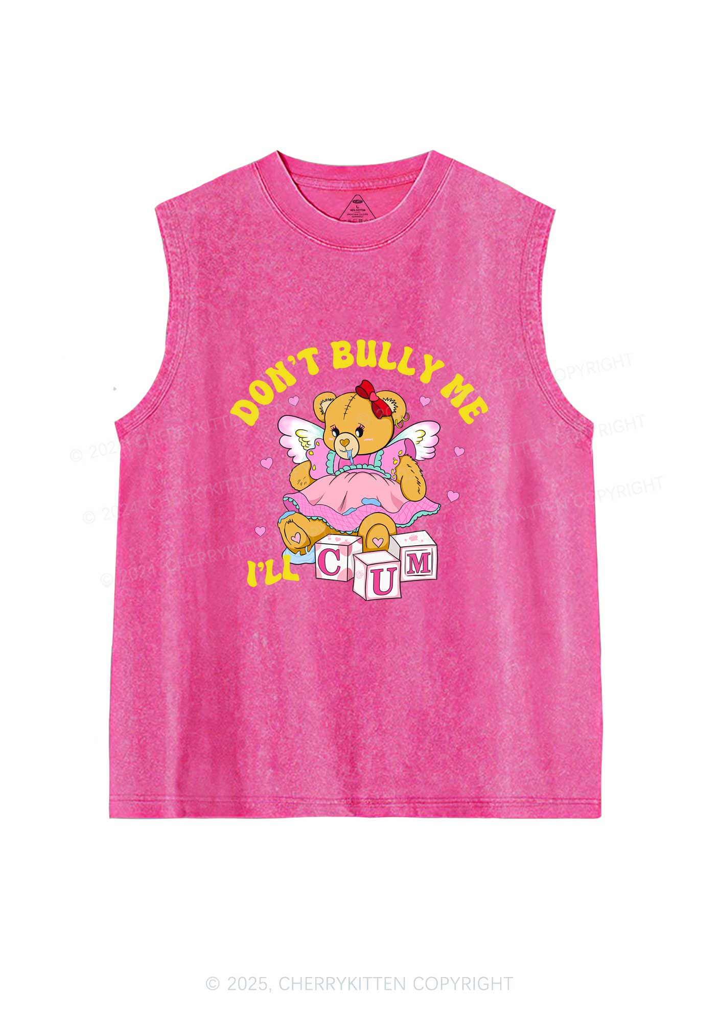 Dont Bully Bear Y2K Washed Tank Cherrykitten