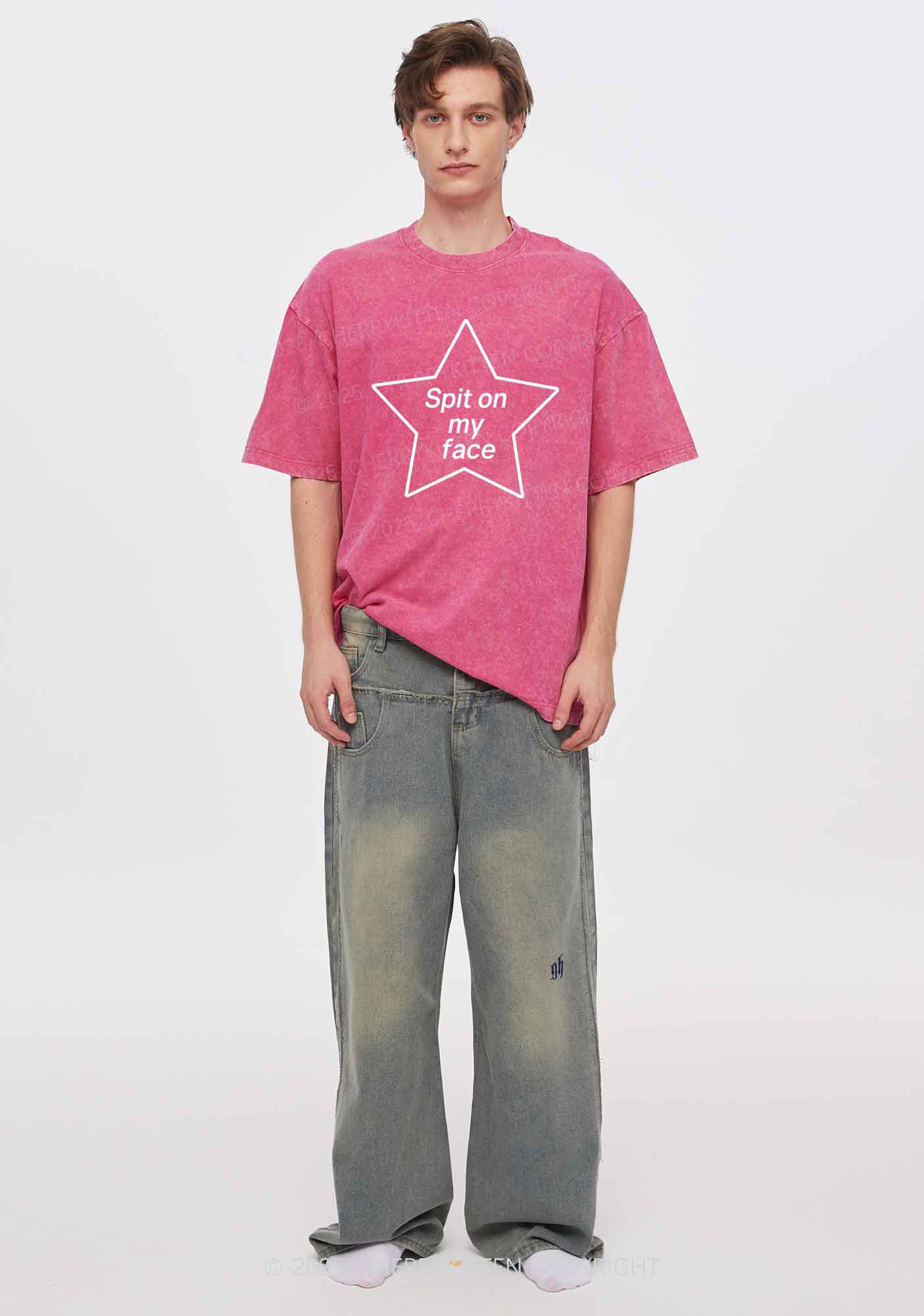 Spit On My Face Y2K Shirts Washed Tee Cherrykitten