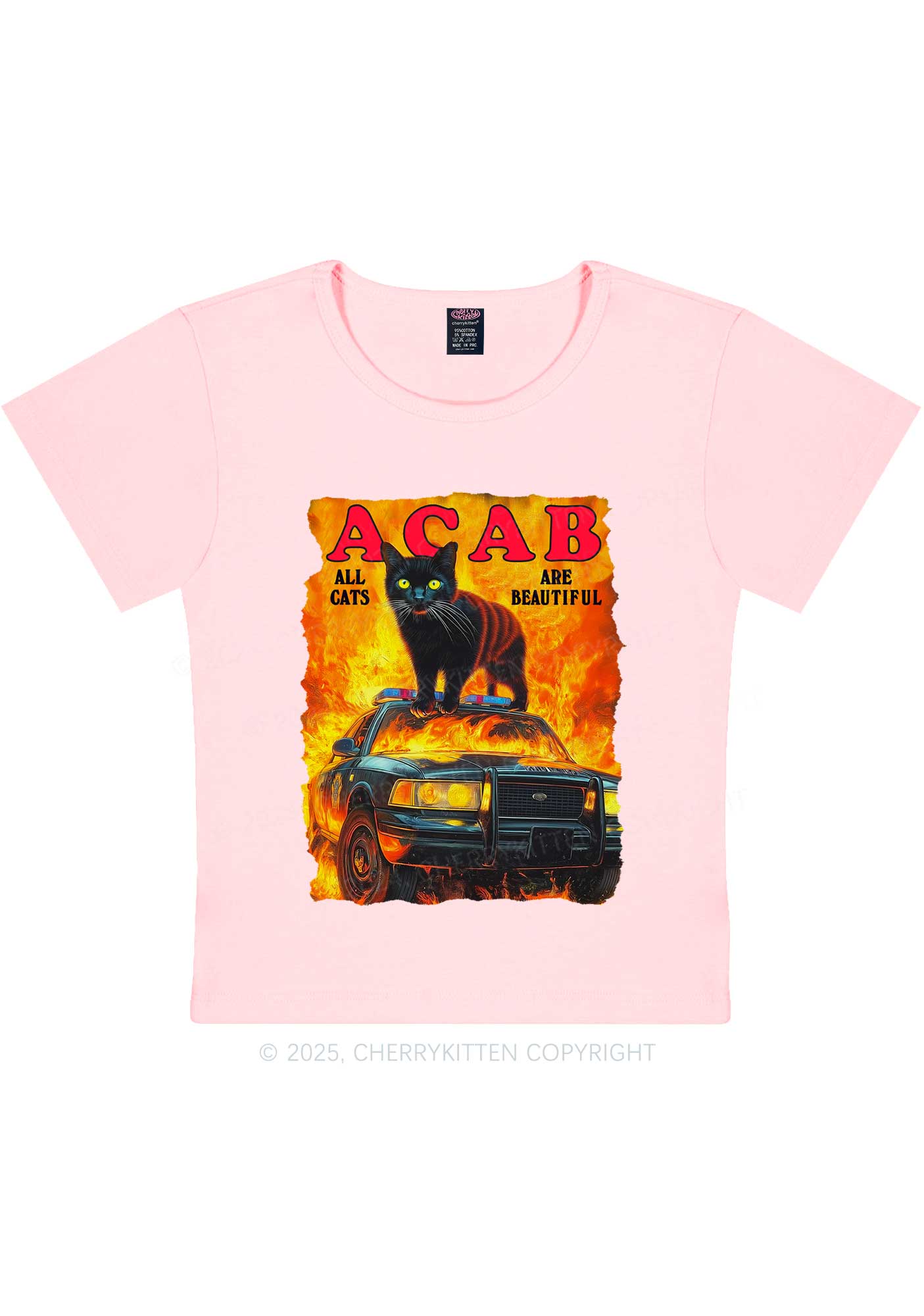 ACAB Beautiful Cats Y2K Baby Tee Cherrykitten