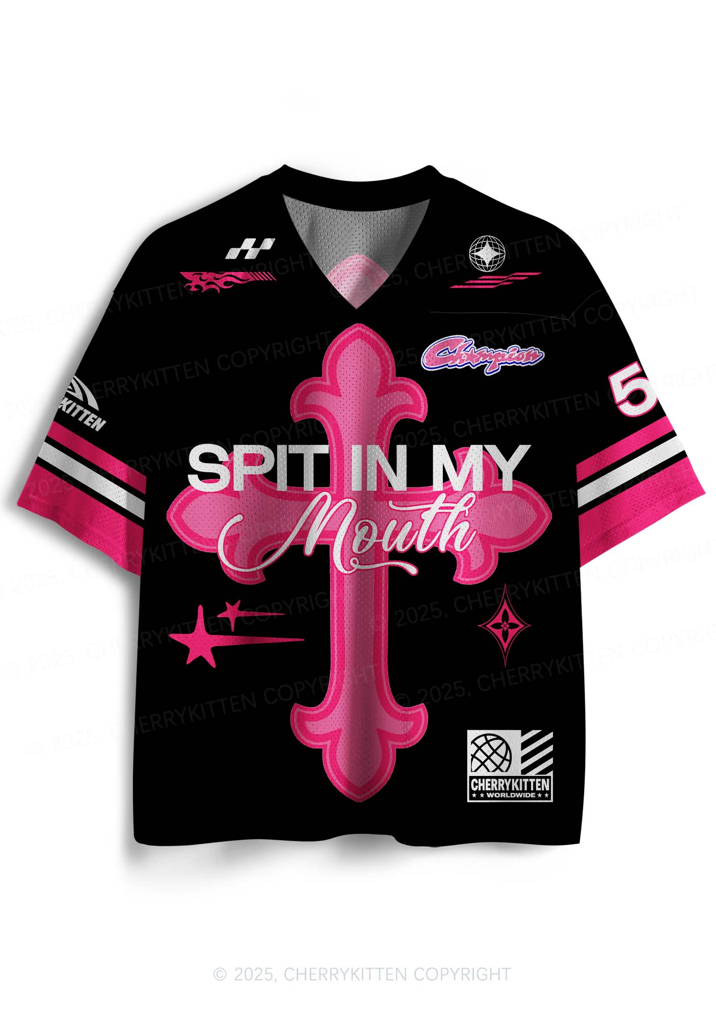 Custom Pink Cross Y2K Sport Jersey Shirts Cherrykitten