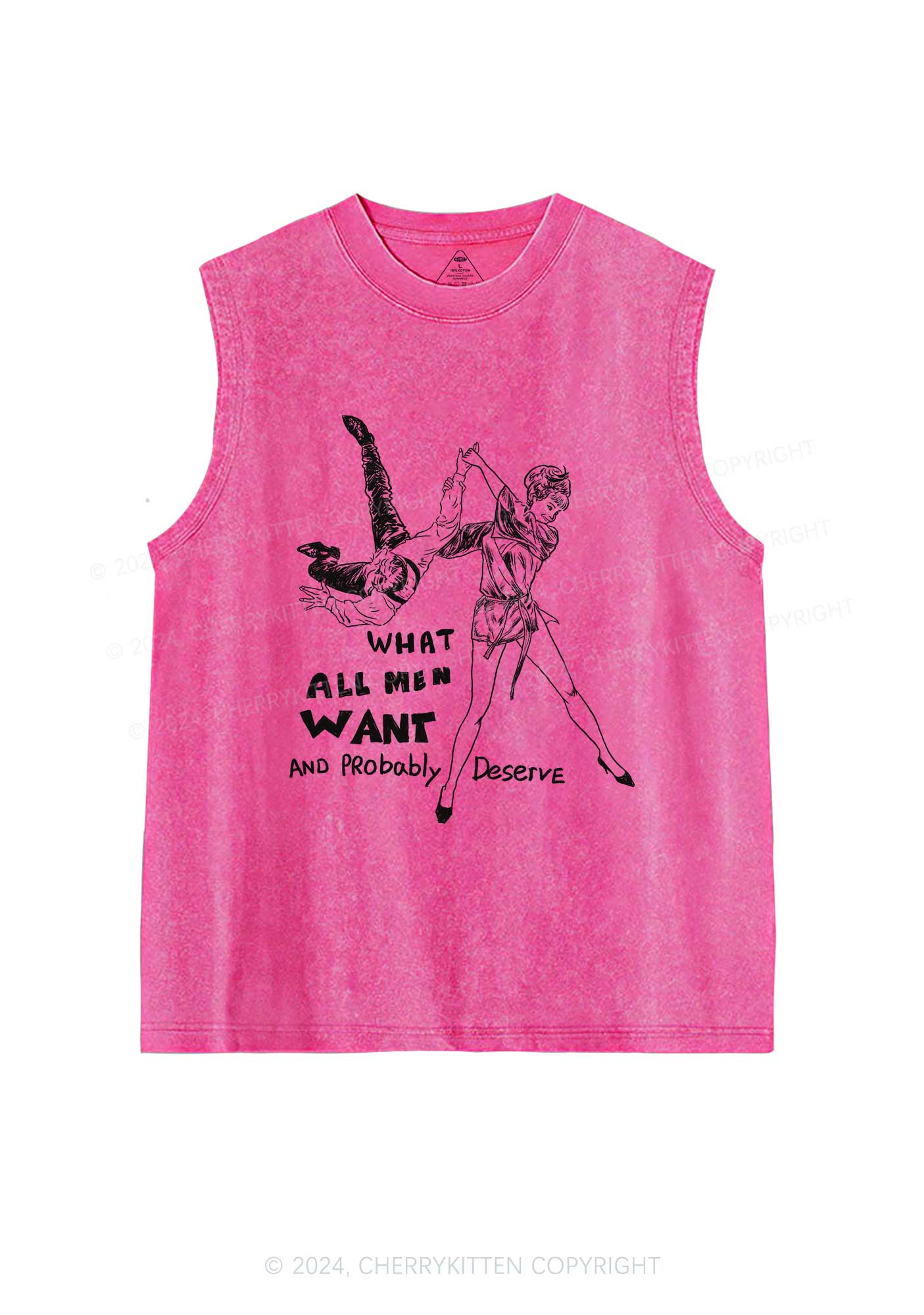 What All Men Want Y2K Washed Tank Cherrykitten