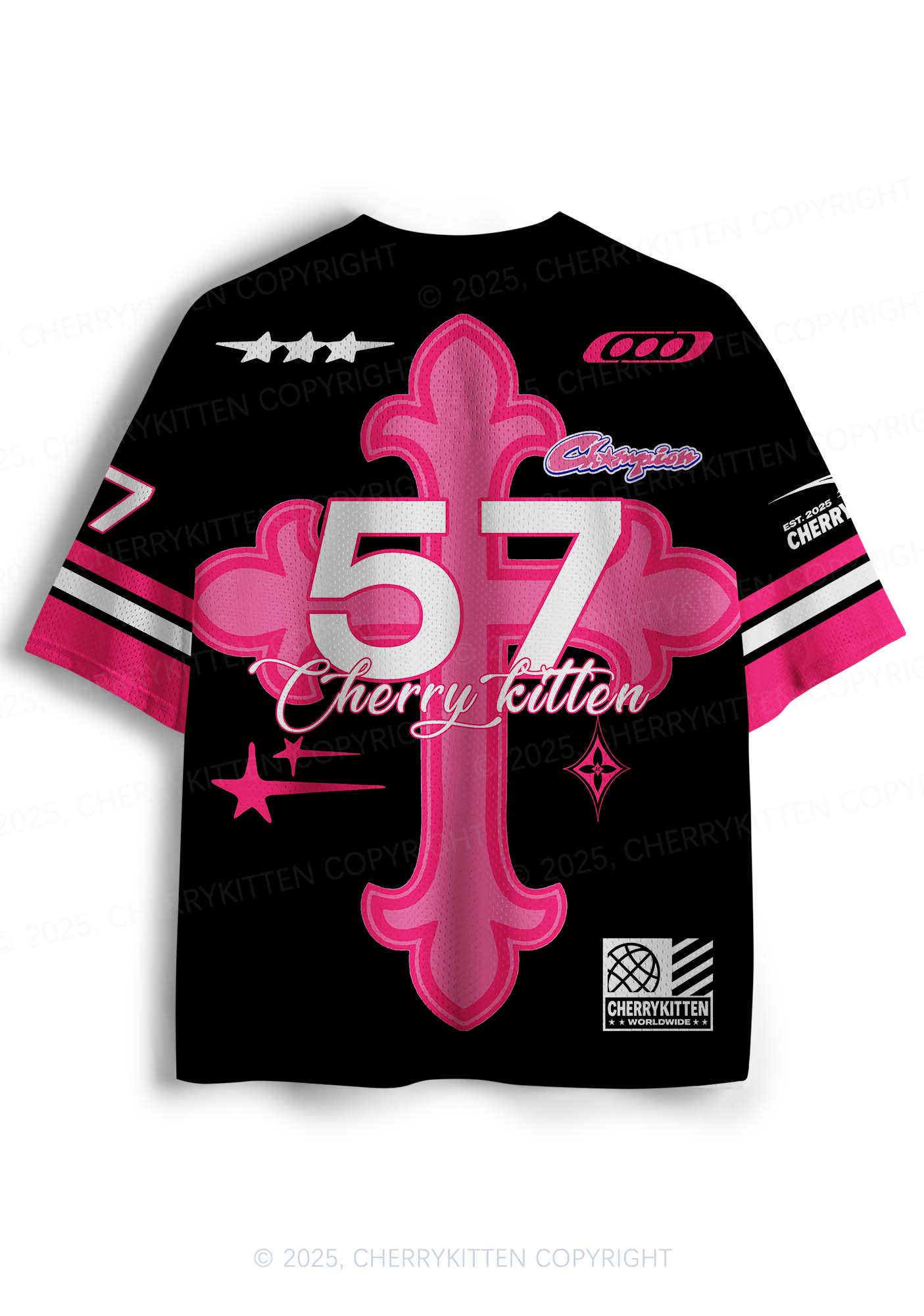 Custom Pink Cross Y2K Sport Jersey Shirts Cherrykitten