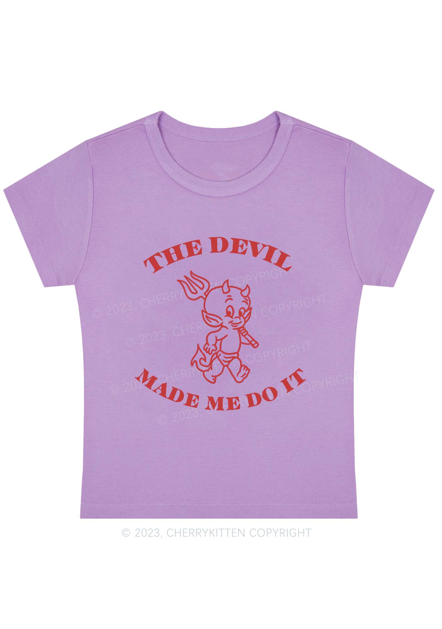 The Devil Made Me Do It Y2K Baby Tee Cherrykitten