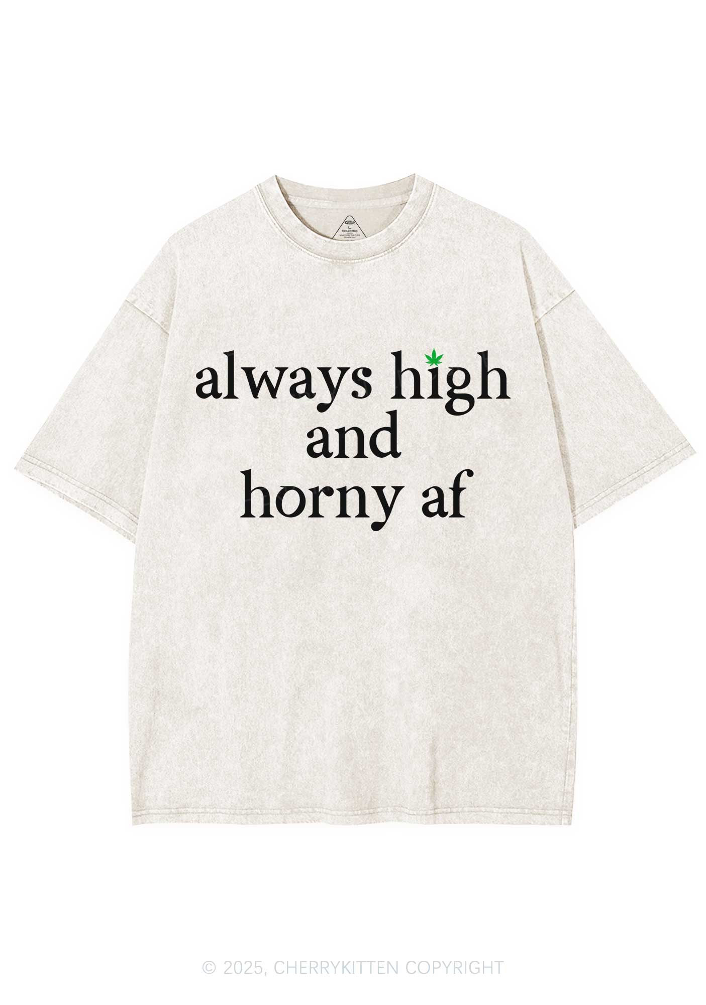 Always High Y2K Shirts Washed Tee Cherrykitten