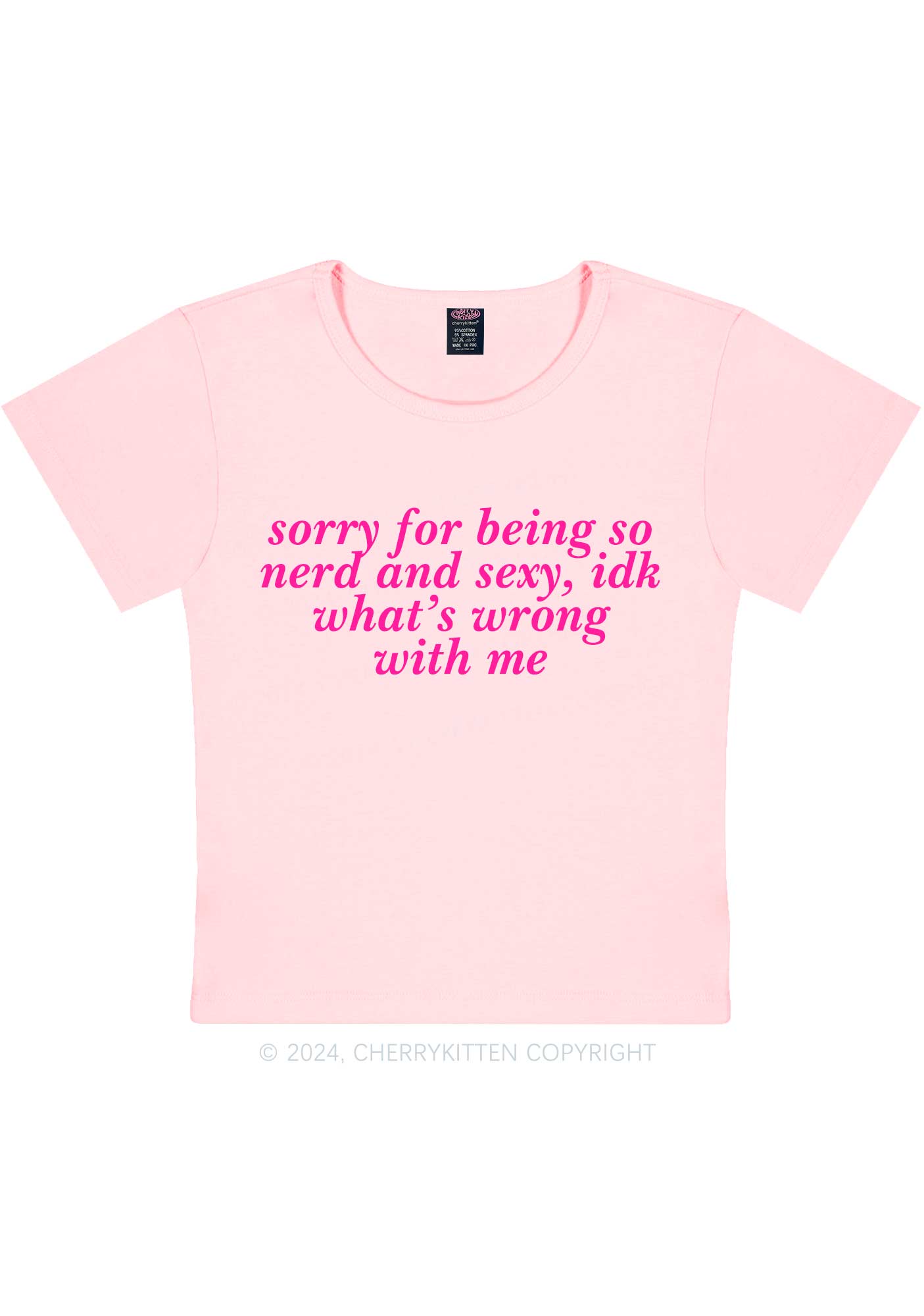Sorry For Being So Nerd Y2K Baby Tee Cherrykitten