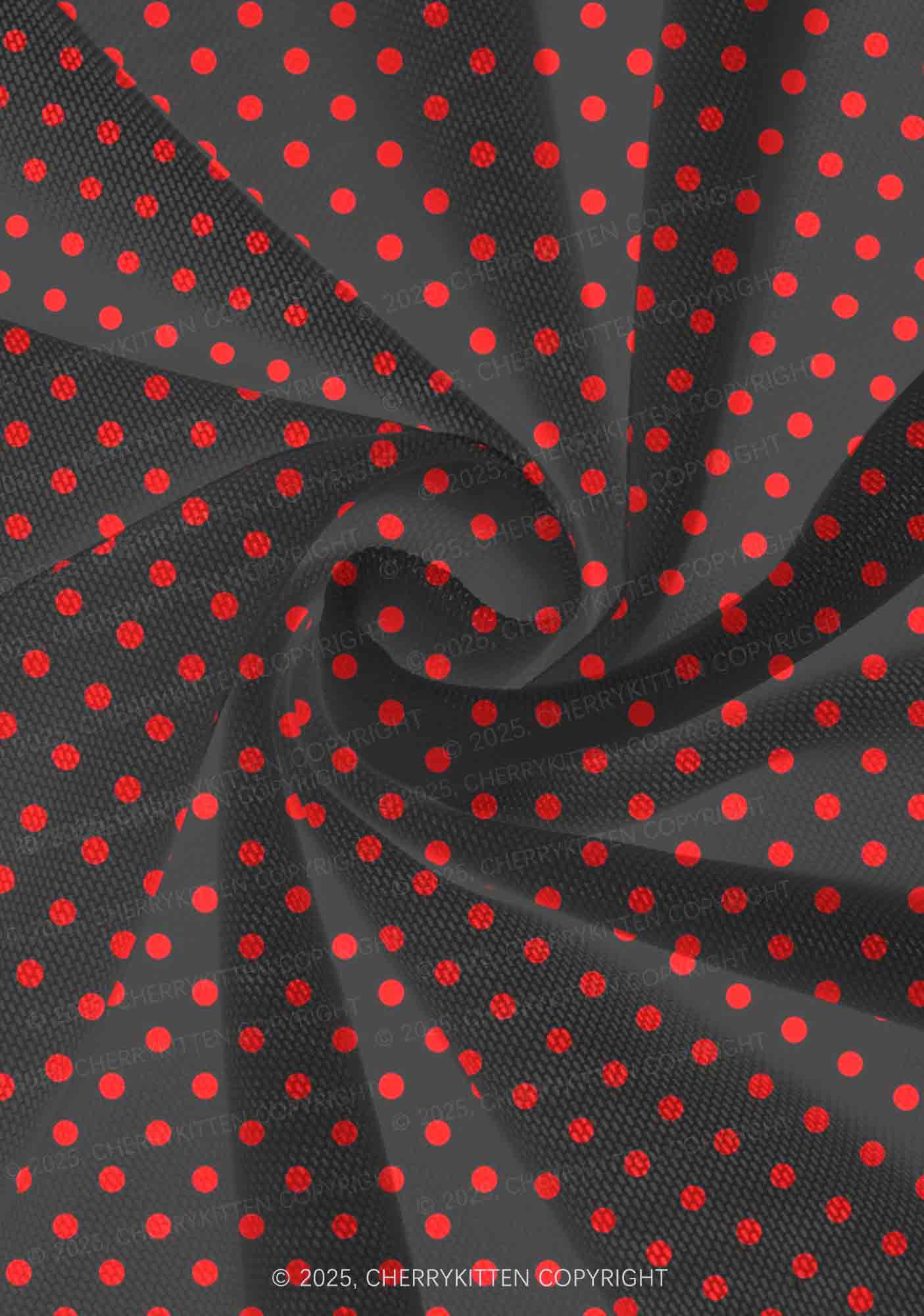 Red Dots On Black Valentine's Day Y2K Print Mini Layered Skirt Cherrykitten