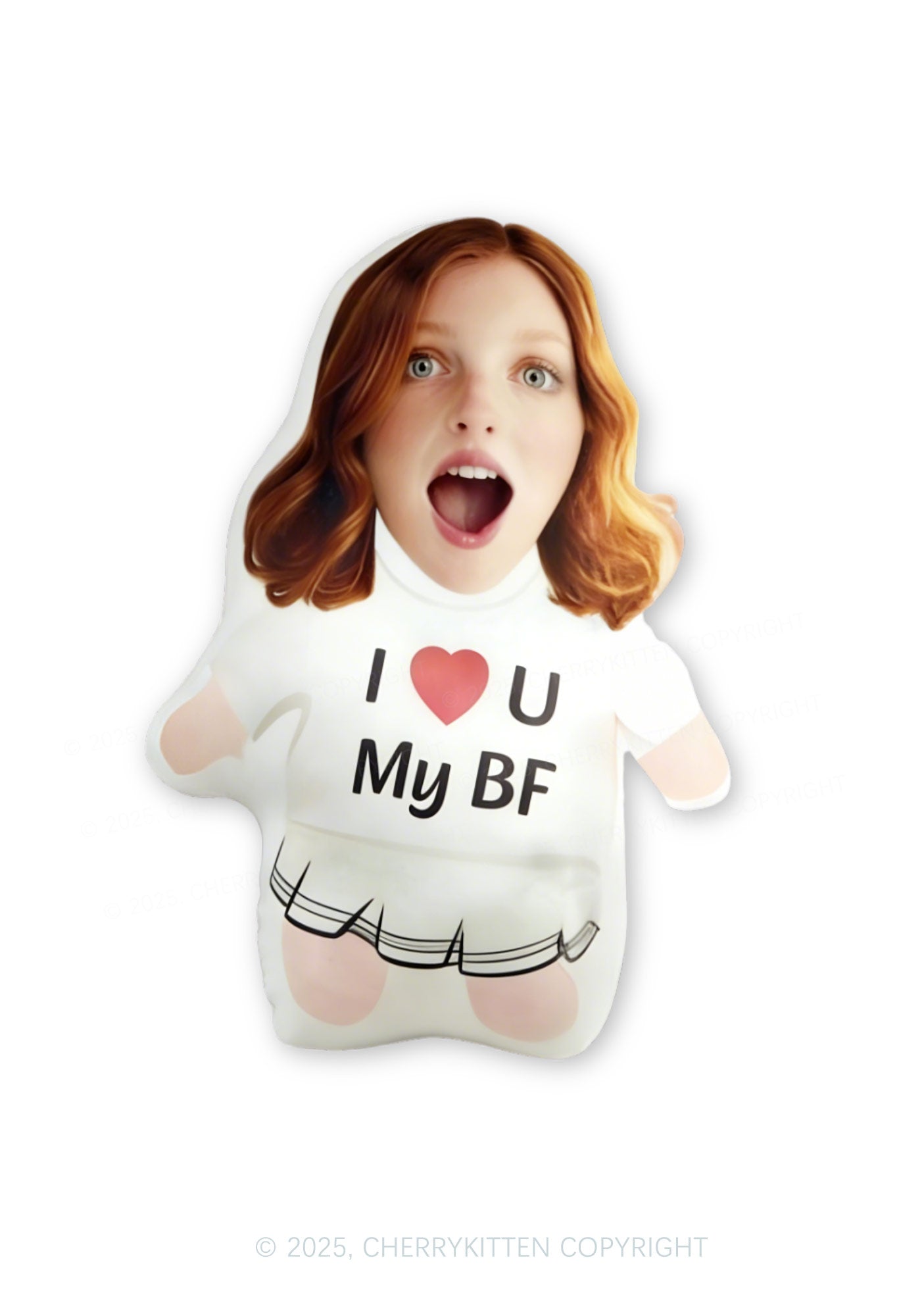 Custom Couple Photo Y2K Ugly Pillow Cherrykitten