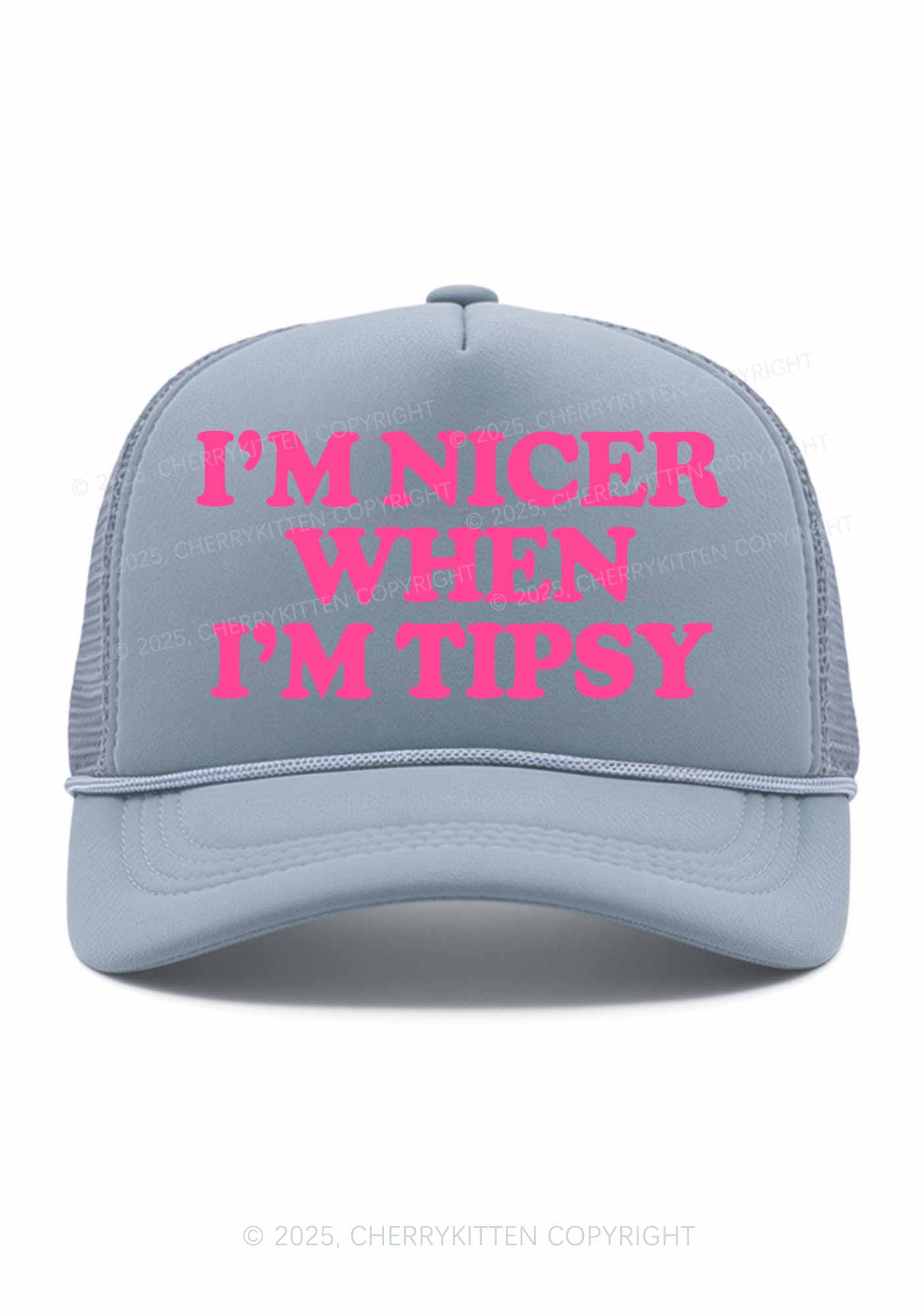 Im Nicer When Im Tipsy Y2K Trucker Hat Cherrykitten