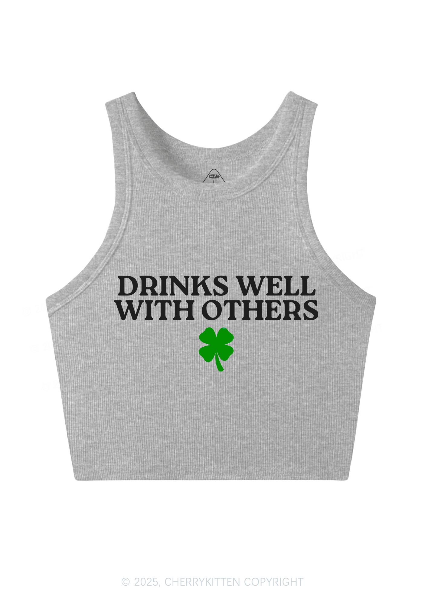 Drinks Well With Others St Patricks Y2K Crop Tank Top Cherrykitten