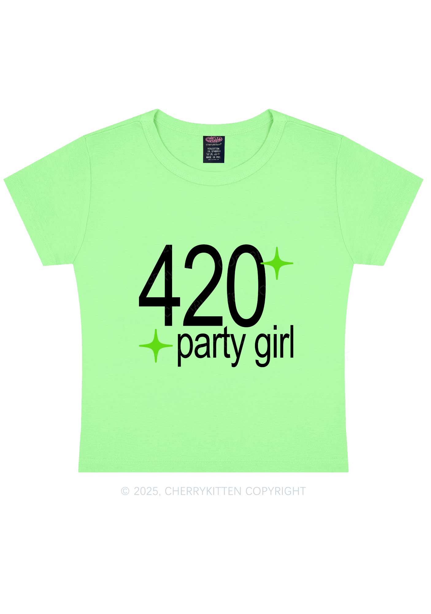 Stoned Party Girl Y2K Baby Tee Cherrykitten