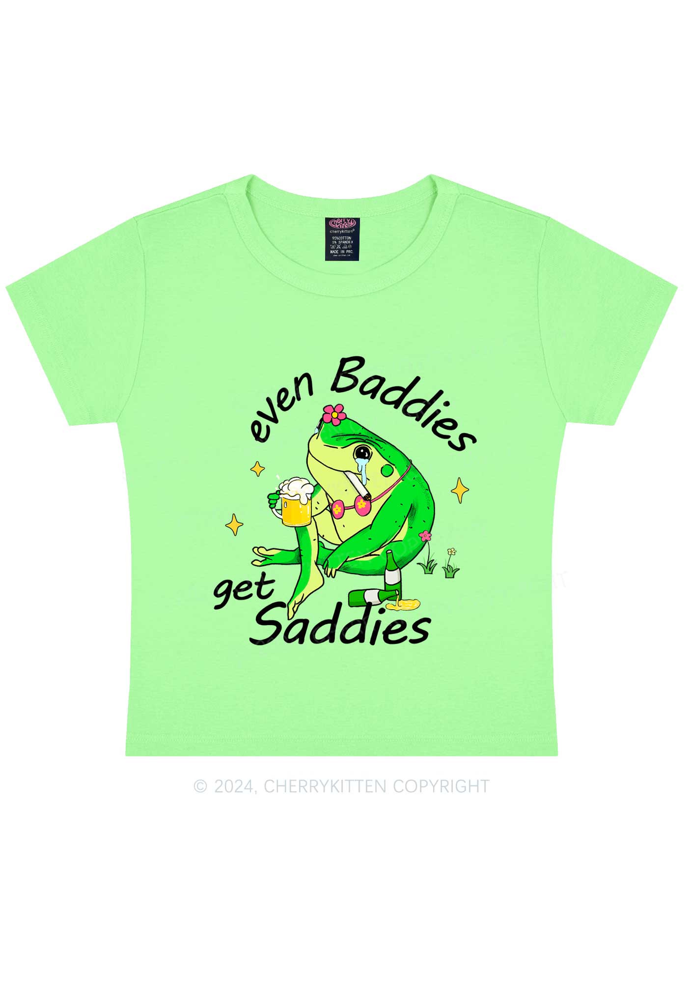 Drunk Frog Y2K Baby Tee Cherrykitten