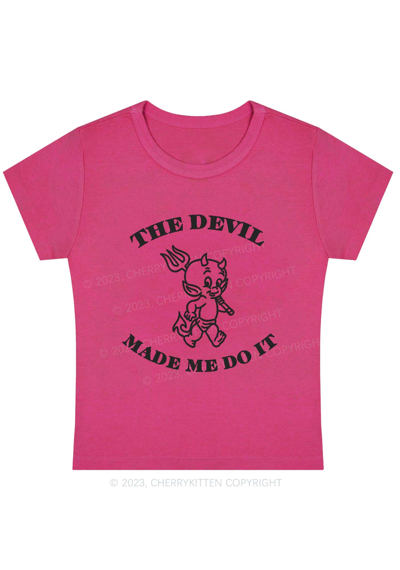 The Devil Made Me Do It Y2K Baby Tee Cherrykitten