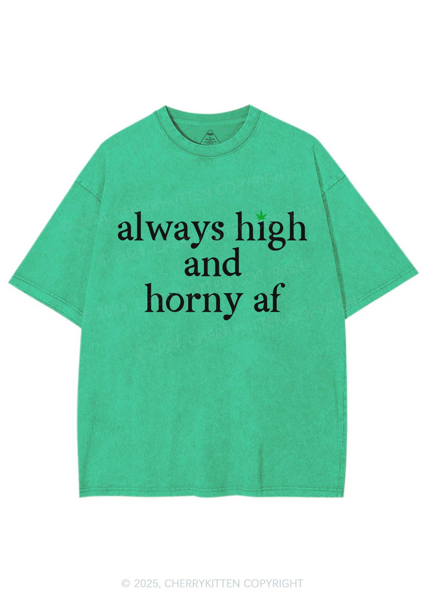 Always High Y2K Shirts Washed Tee Cherrykitten