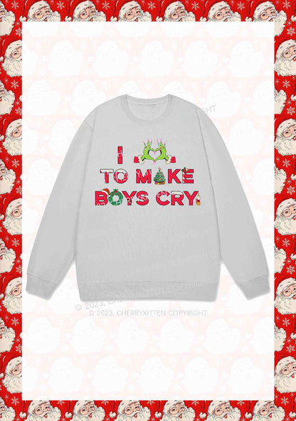 Love To Make Boys Cry Christmas Y2K Sweatshirt Cherrykitten