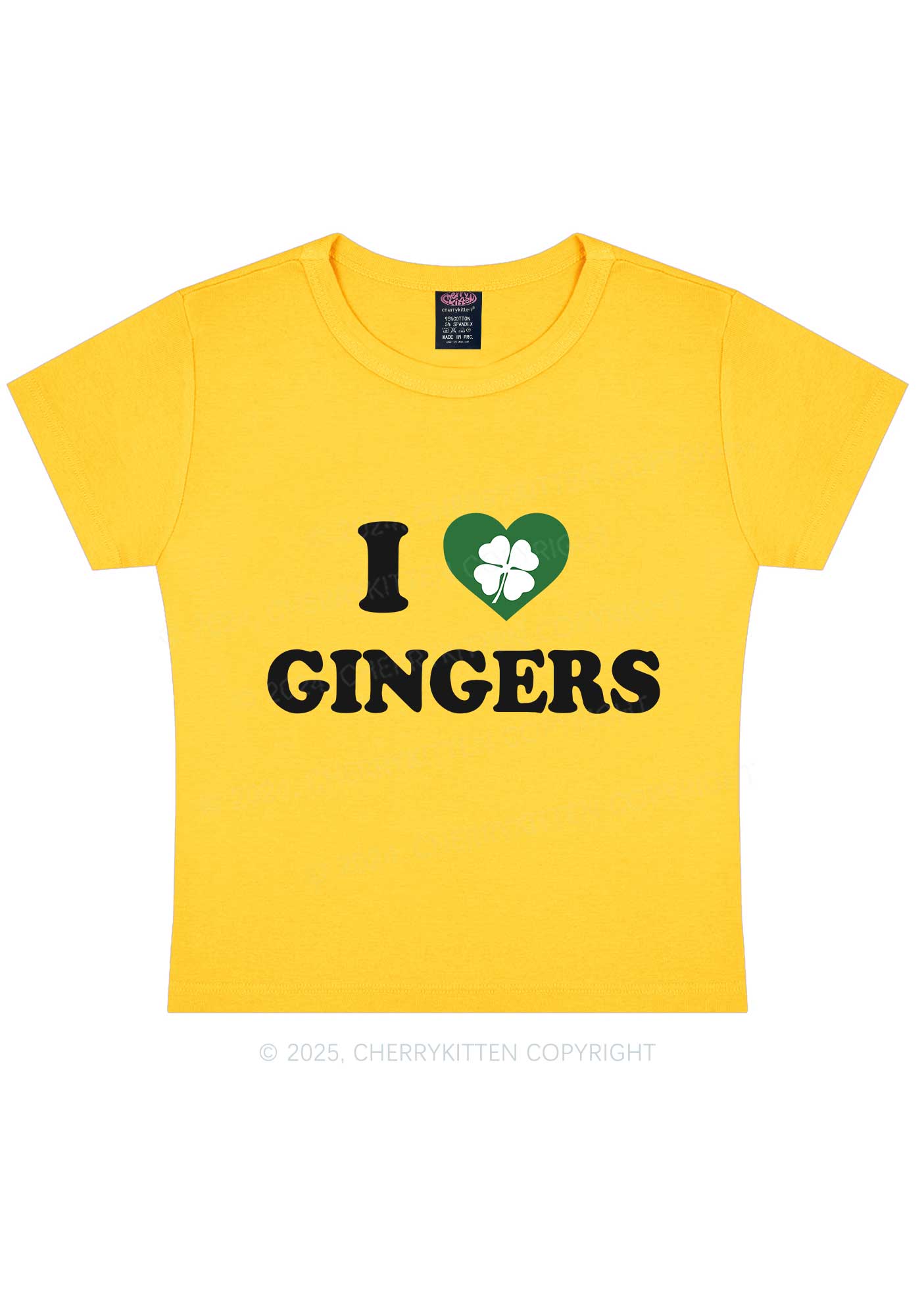 I Love Gingers St Patricks Y2K Baby Tee Cherrykitten