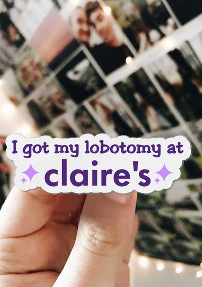 I Got My Lobotomy At Claire's 1Pc Y2K Pin Cherrykitten