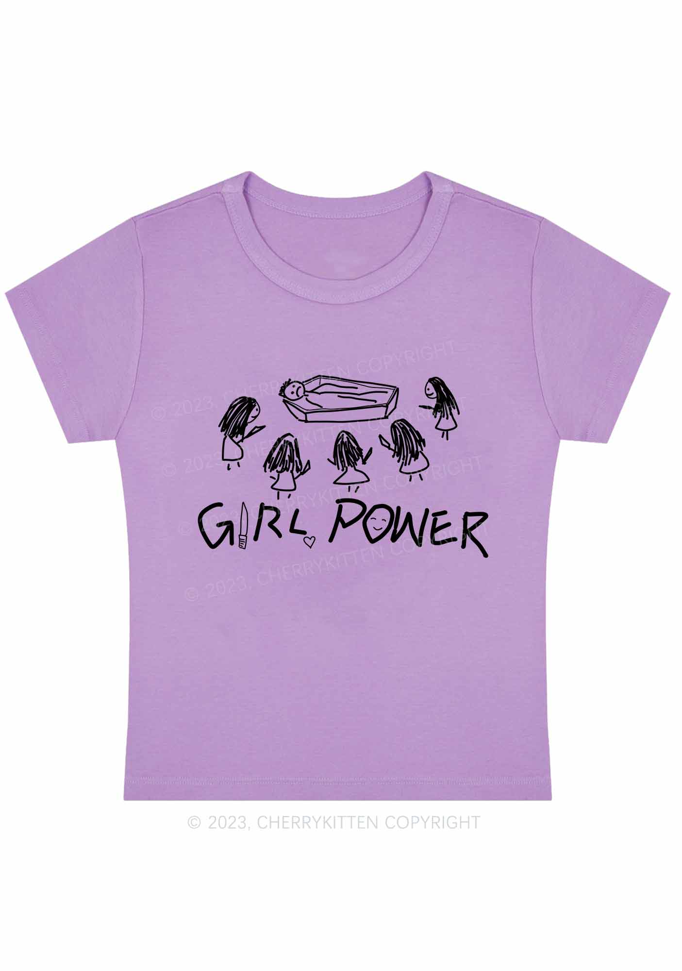 Girls Power Y2K Baby Tee Cherrykitten