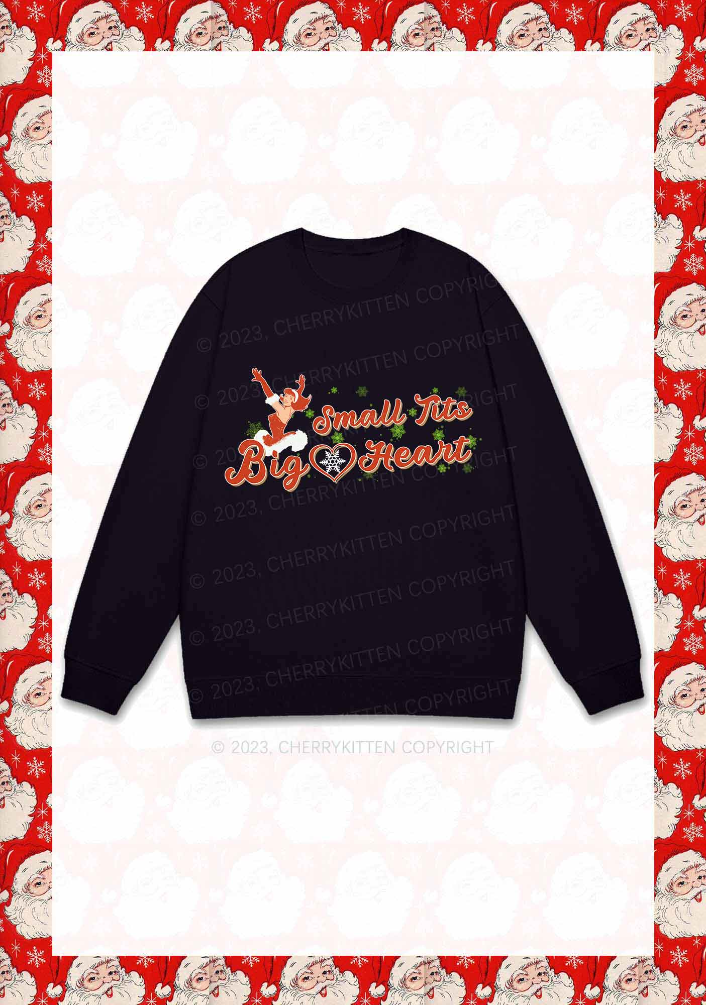 Small But Big Heart Christmas Y2K Sweatshirt Cherrykitten