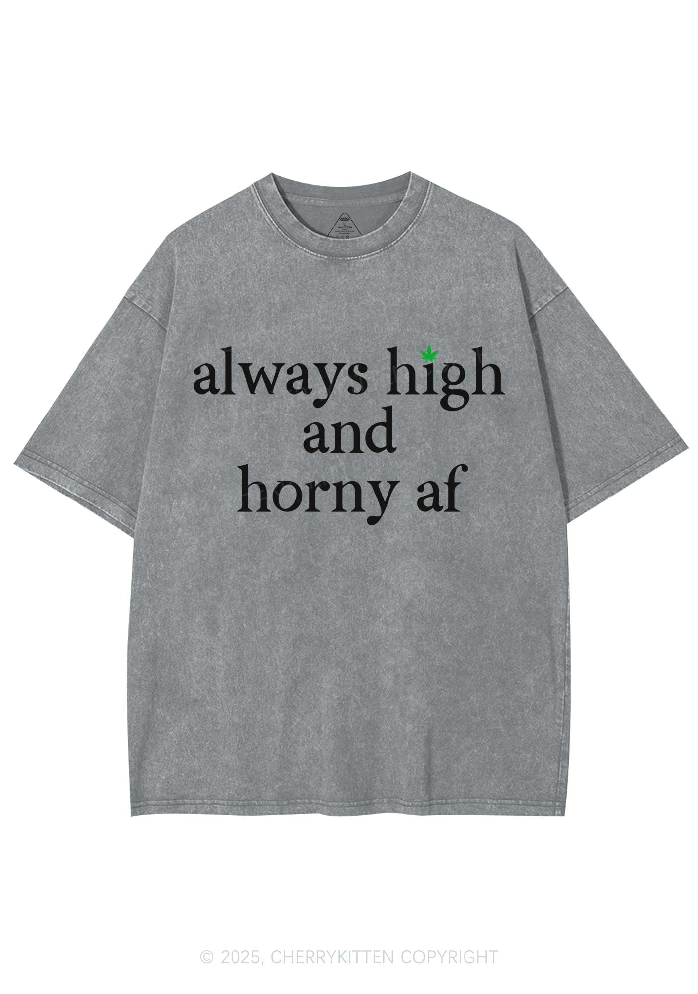 Always High Y2K Shirts Washed Tee Cherrykitten