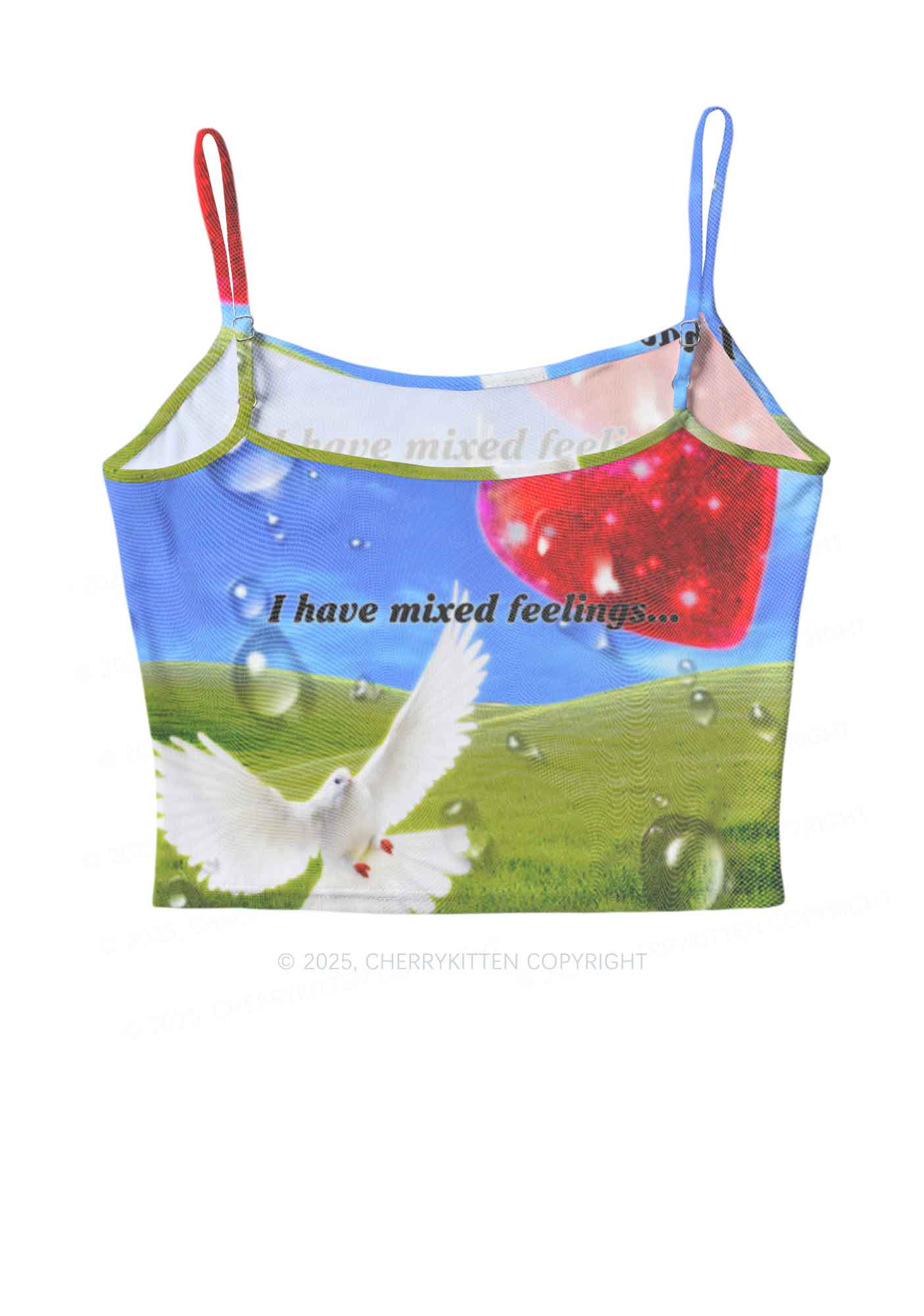Dove And Mixed Feelings Y2K Mesh Cami Tank Cherrykitten