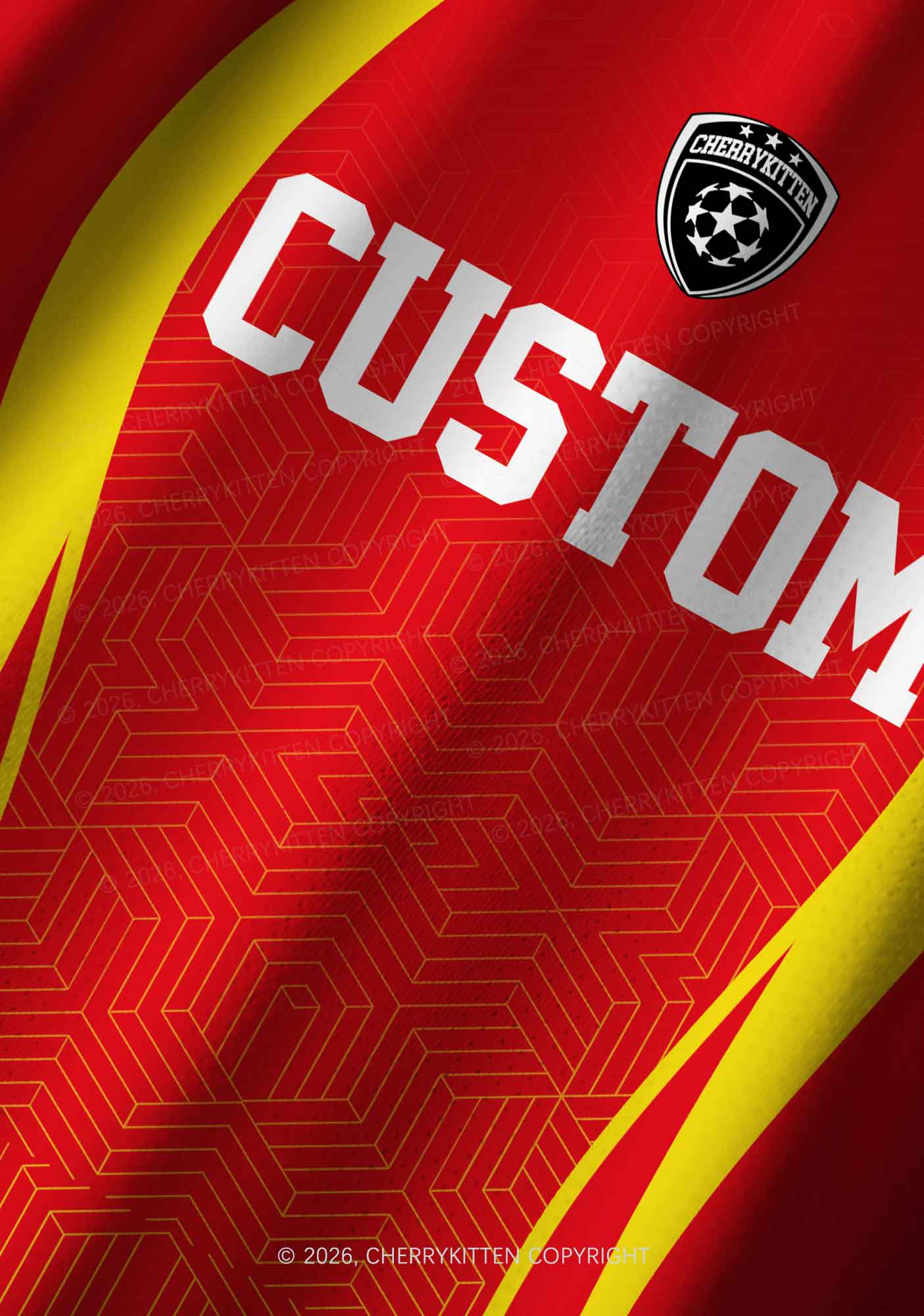 Custom Red Yellow Geometric Y2K Football Jersey Shirts Cherrykitten