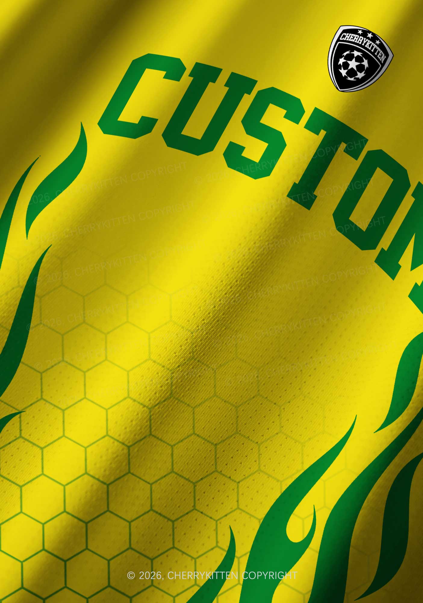 Custom Yellow Green Flame Y2K Football Jersey Shirts Cherrykitten