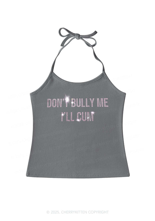 Rhinestone Dont Bully Me Y2K Halter Neck Cami Cherrykitten