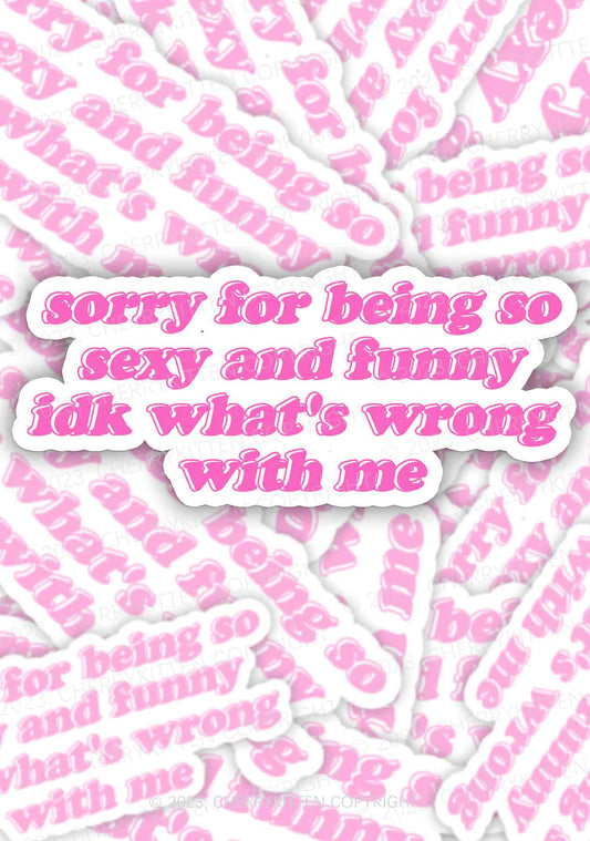 Sorry For Being So Funny 1Pc Y2K Sticker Cherrykitten