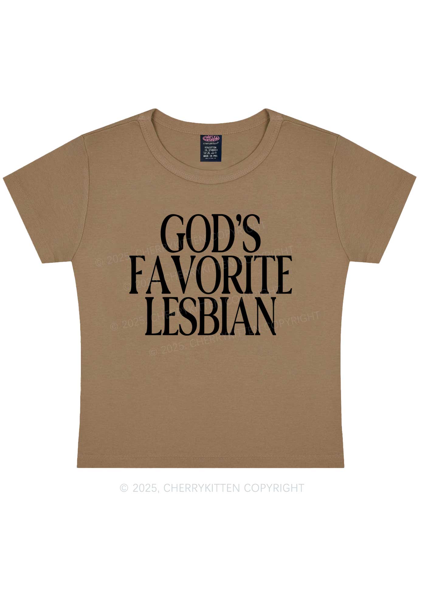 Gods Favorite Lesbian Pride Y2K Baby Tee Cherrykitten
