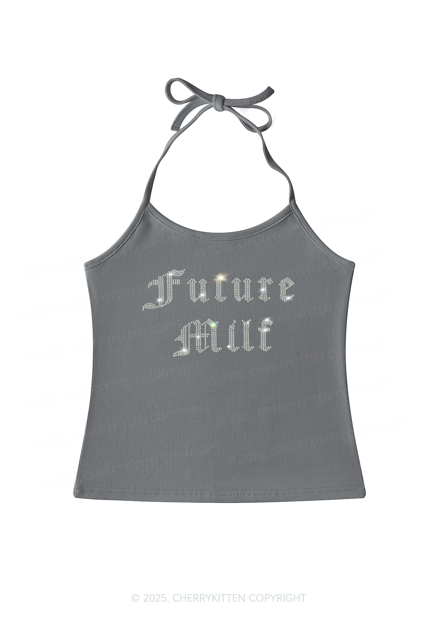 Rhinestone Future Mxxf Y2K Halter Neck Cami Cherrykitten