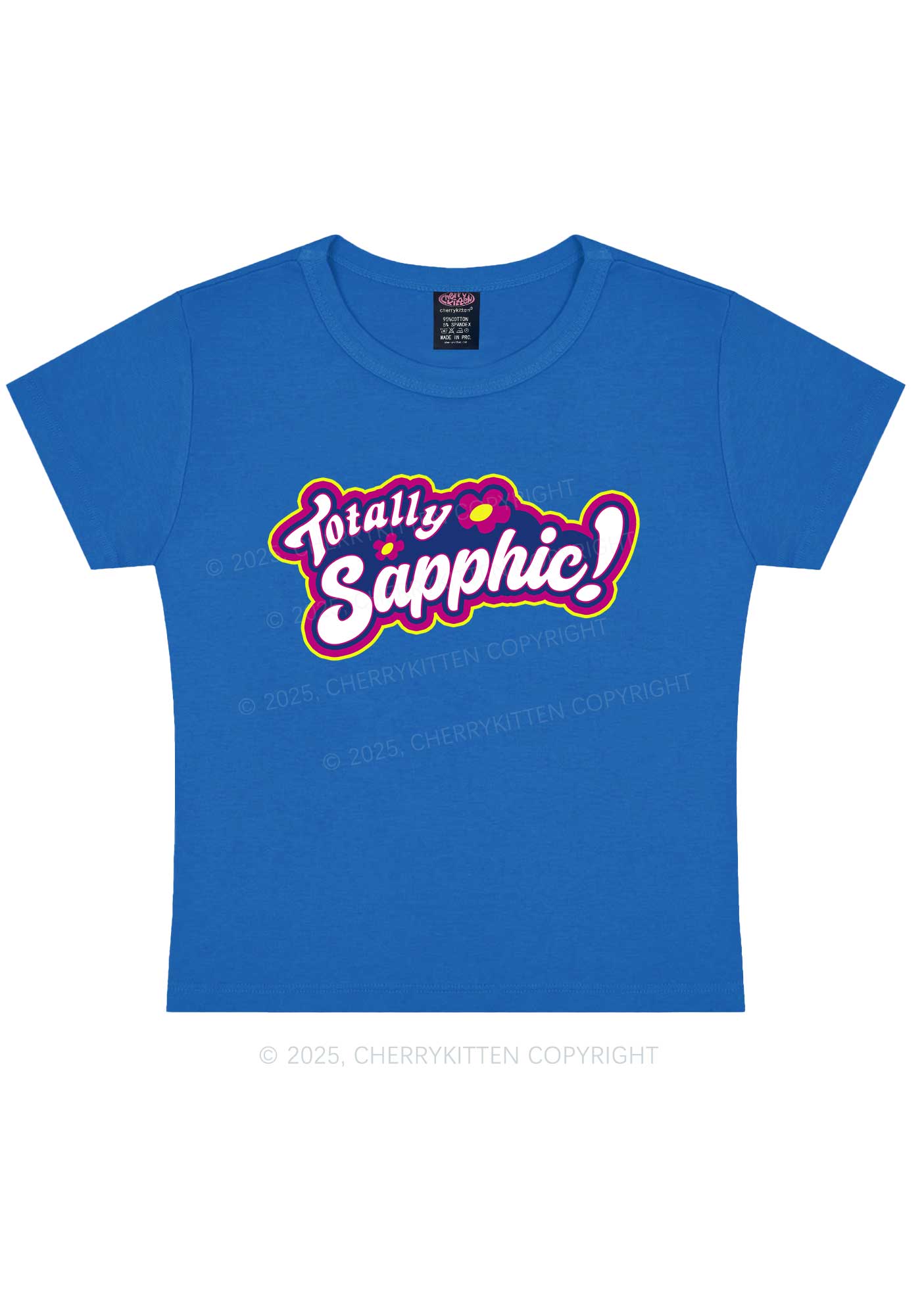 Totally Sapphic Pride Y2K Baby Tee Cherrykitten