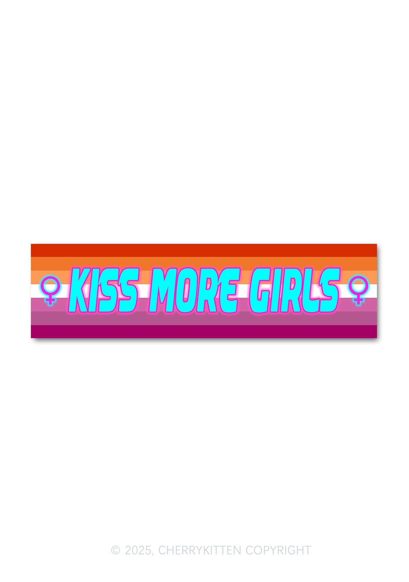 Kiss More Girls Pride Y2K Car Bumper Magnet Cherrykitten