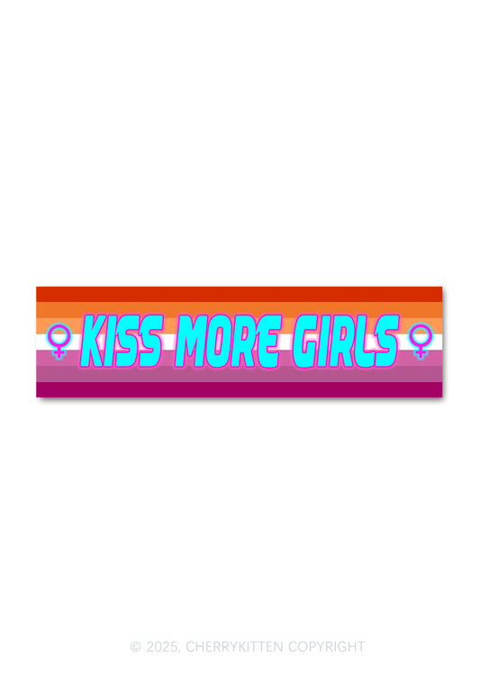 Kiss More Girls Pride Y2K Car Bumper Magnet Cherrykitten