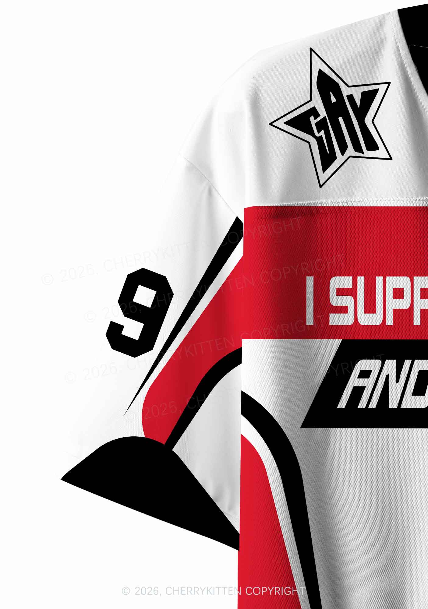 I Support Gay Rights Pride Y2K Crop Sport Jersey Shirts Cherrykitten