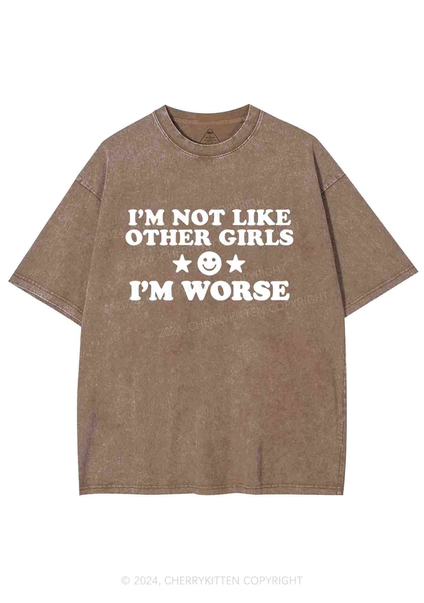 I'm Worse Y2K Washed Tee Cherrykitten