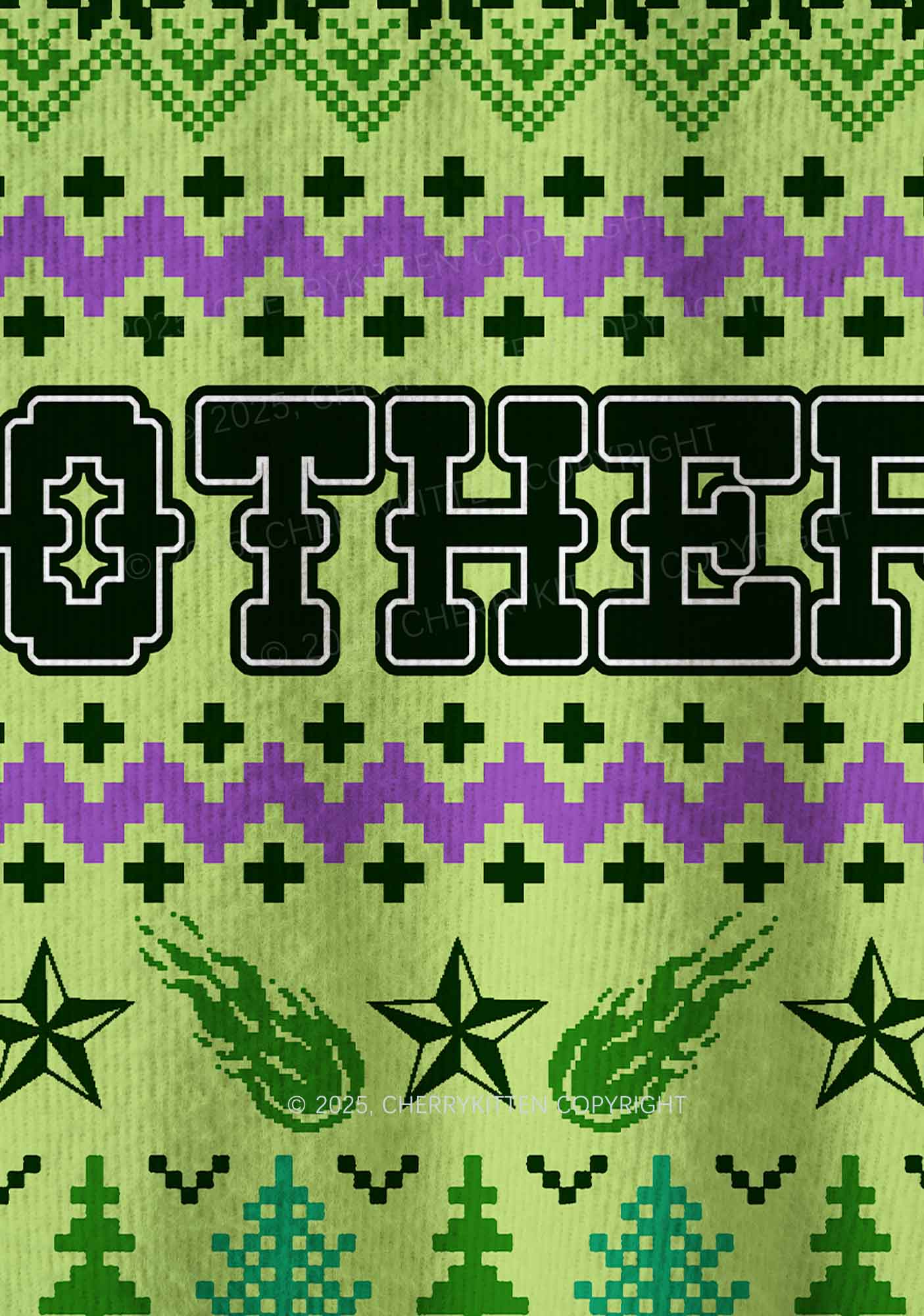 Motherfxcker Two Sides Y2K Christmas Knit Sweatshirt Cherrykitten